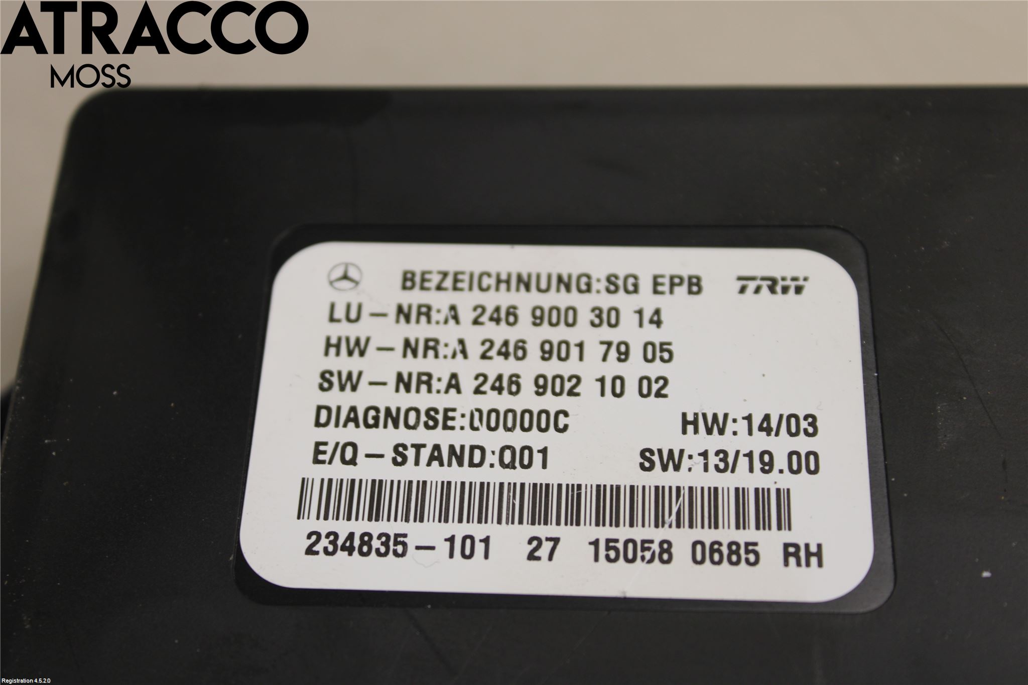 Mercedes-Benz MB B-KLASS (W246/W242) 12-19 Styreenhet Parkbrems