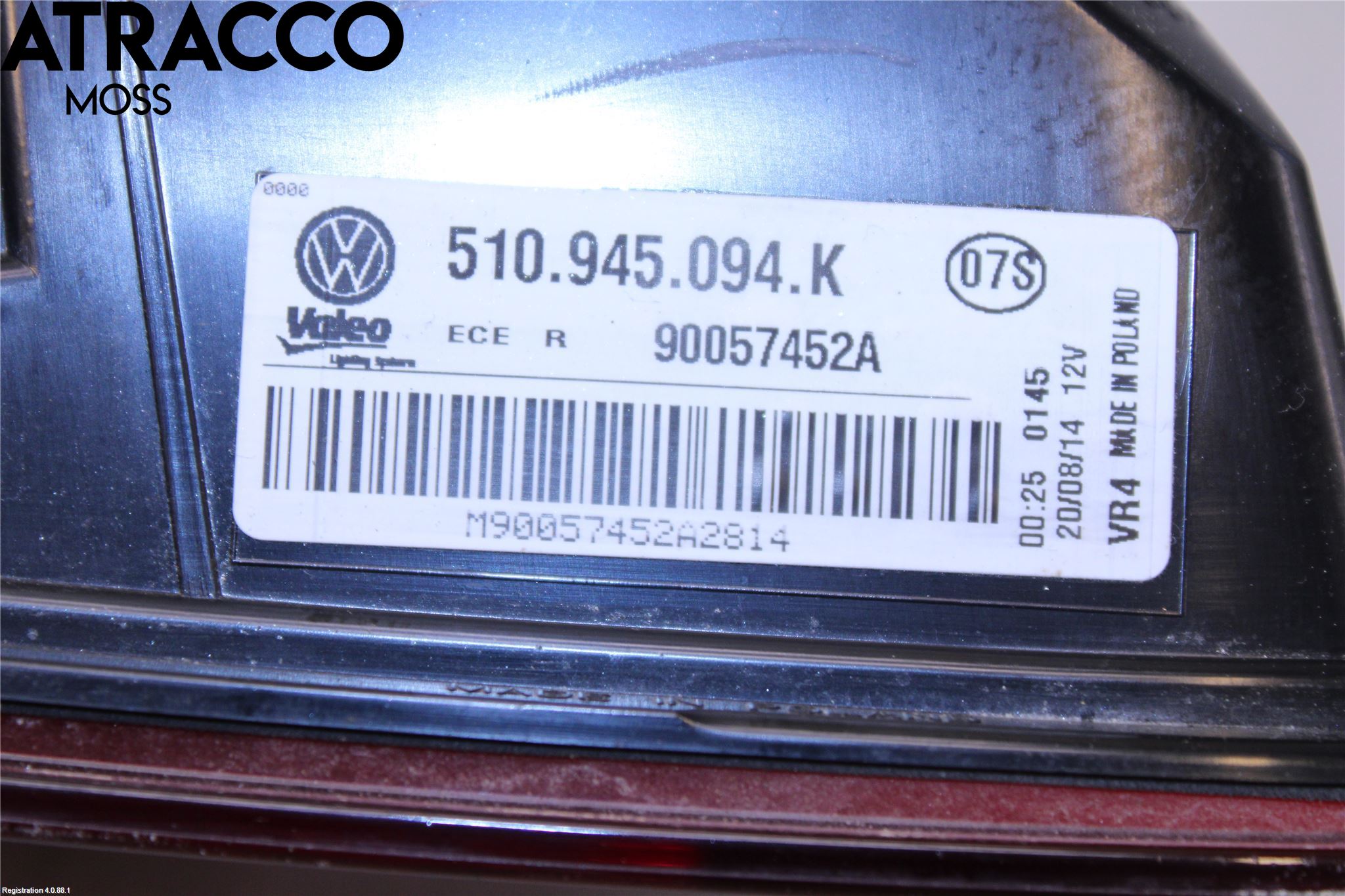 Volkswagen VW GOLF SPORTSVAN 15-20 Baklykt Høyre  På Luke(Indre)