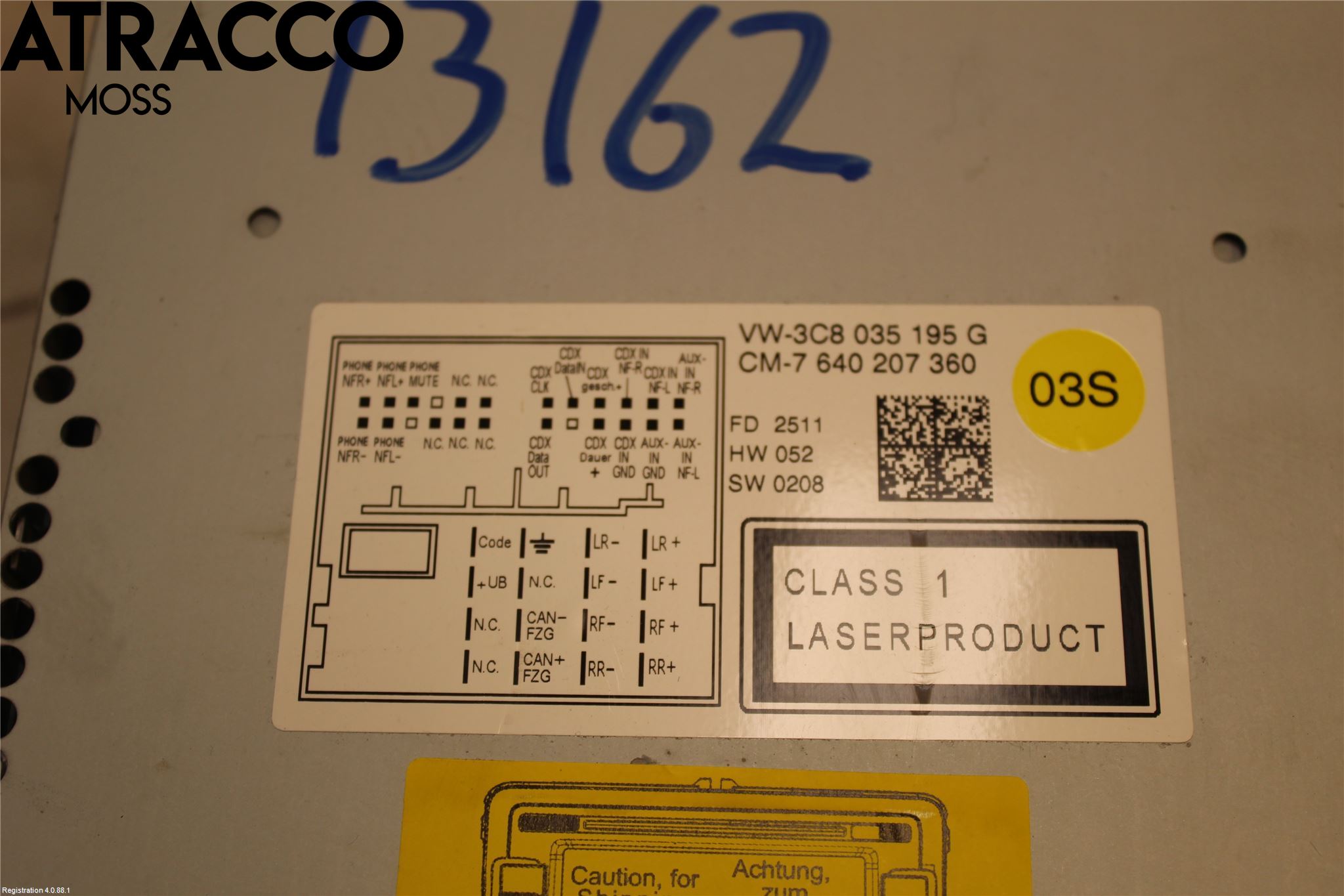 Volkswagen VW GOLF PLUS/CROSS GOLF 04-14 Stereo Radio Med Cd