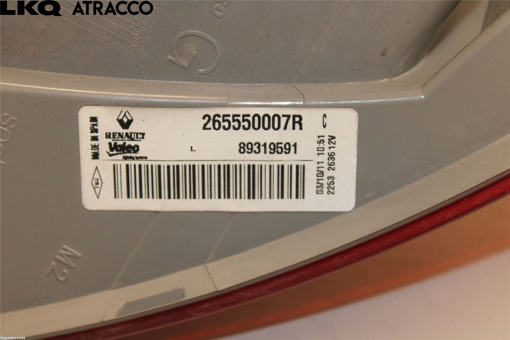 Renault MEGANE III 09-15 Baklykt Venstre