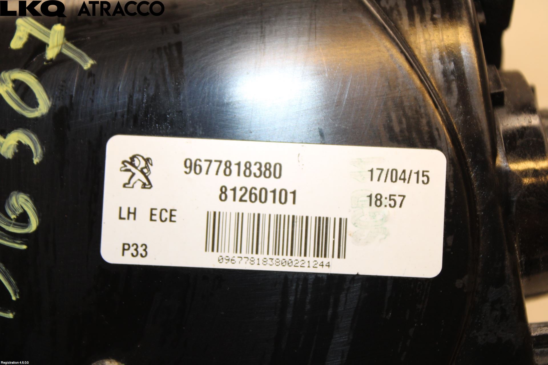 Peugeot 308 14-21 Baklykt Venstre  På Luke(Indre