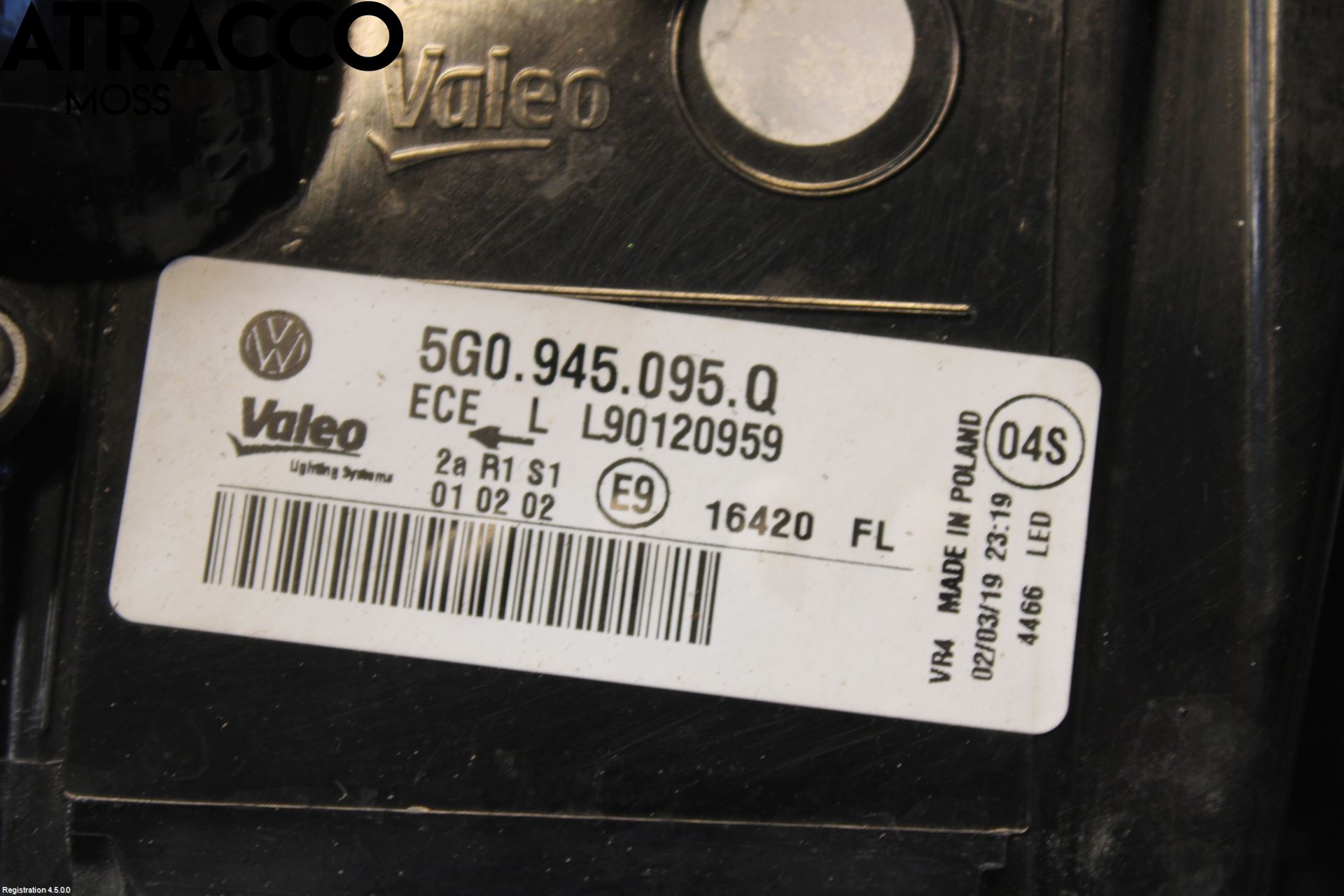 Volkswagen VW GOLF / E-GOLF VII 13-20 Baklykt Venstre