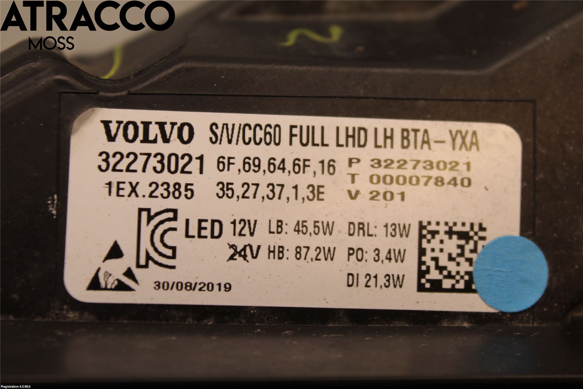 Volvo S60 14-18 Frontlykt Venstre