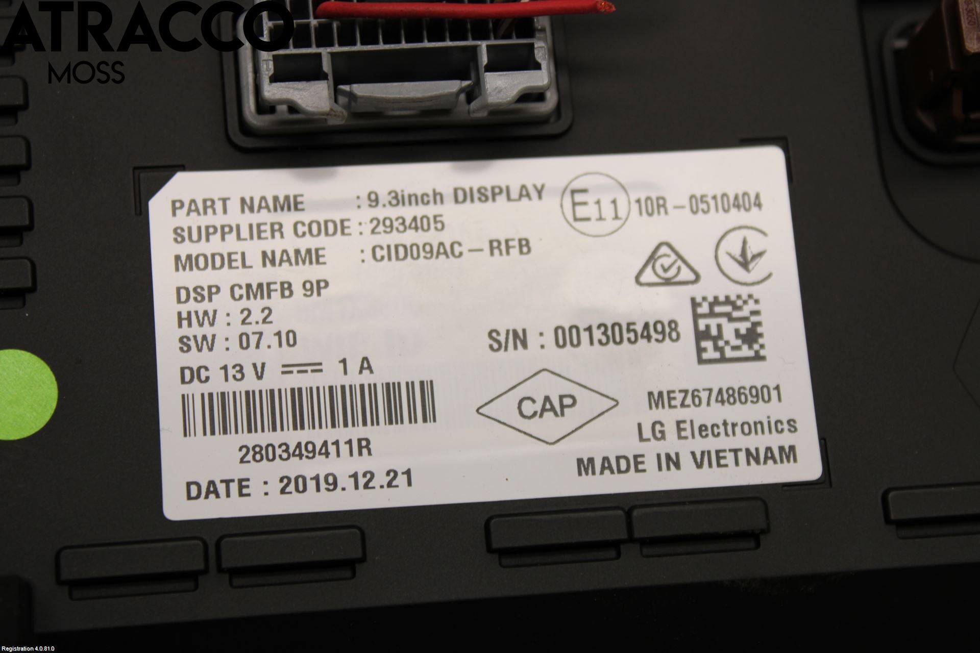 Renault ZOE/E-TECH 13- Multifunktionsdisplay