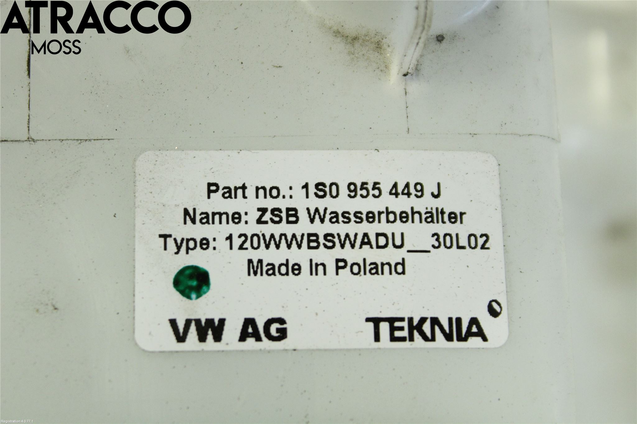 Volkswagen VW UP! / E-UP! Spylerbeholder Frontrute-Lykte