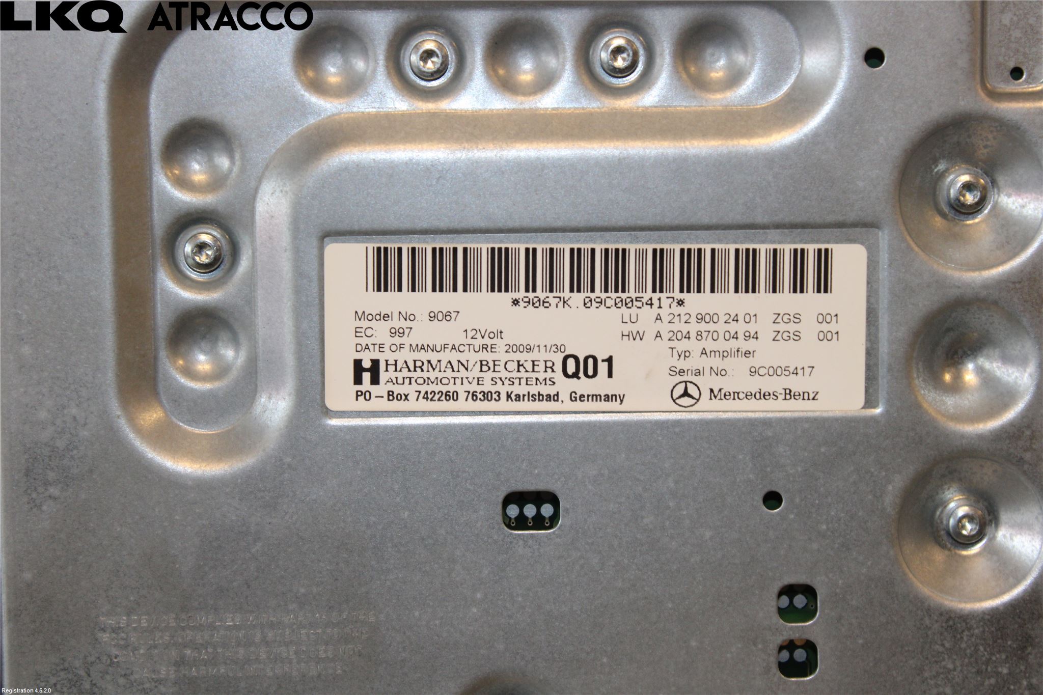 Mercedes-Benz MB E-KLASS (W212) 09-16 Stereo Forsterker