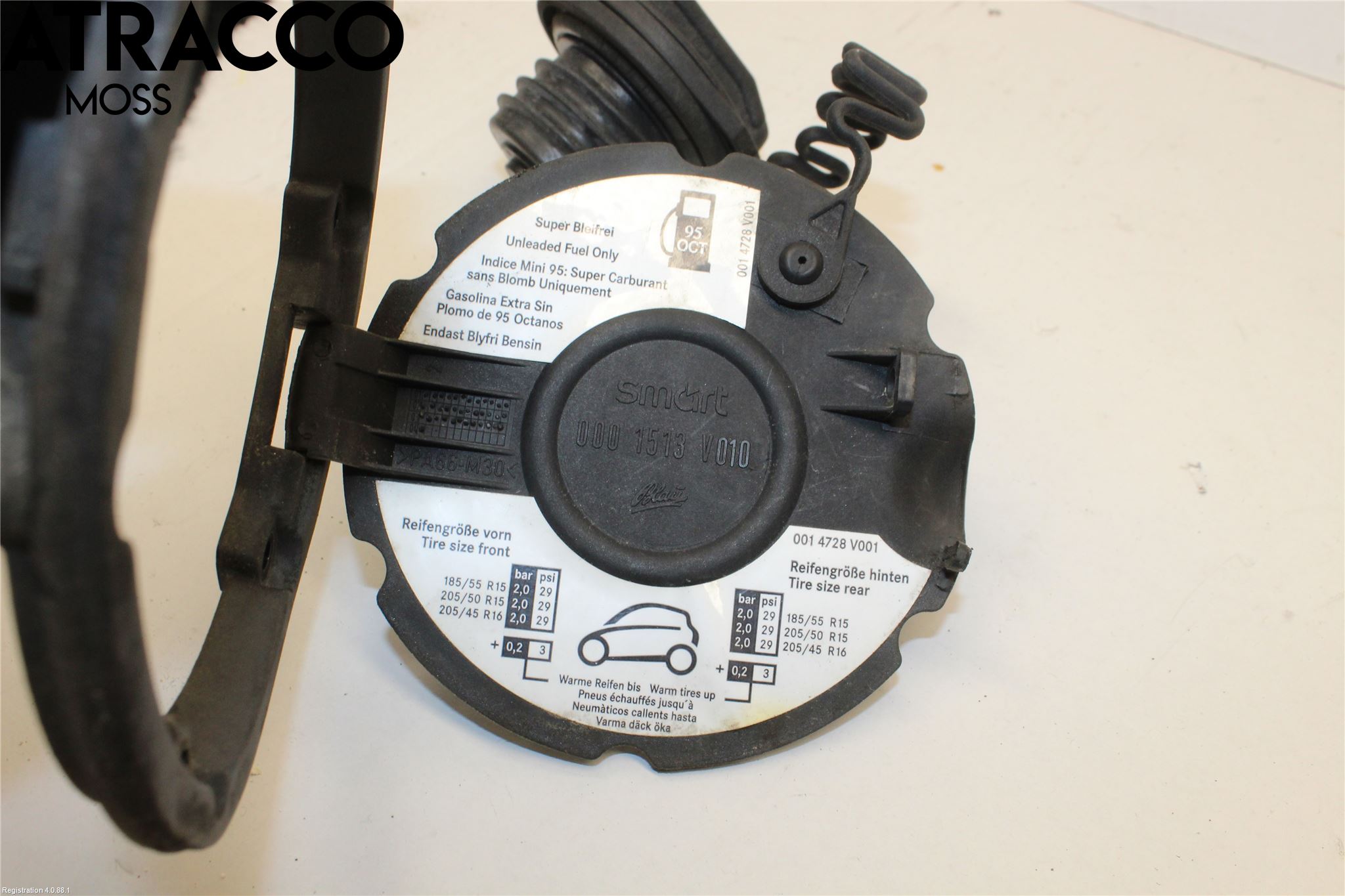 Smart ROADSTER Drivstoff Tanklokk