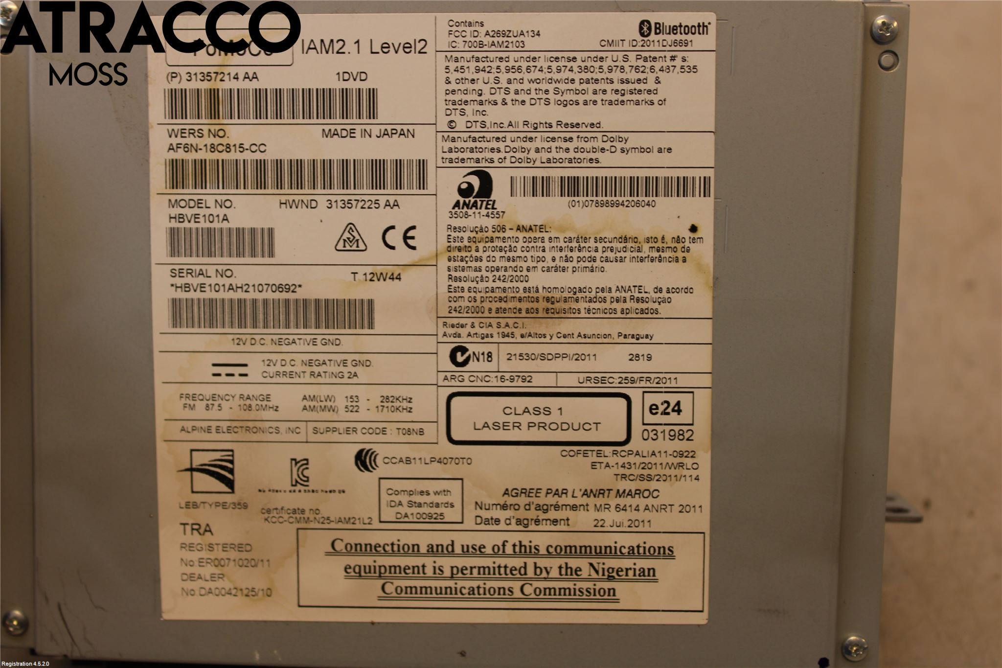 Volvo V40 12-19 Stereo Radio Med Cd