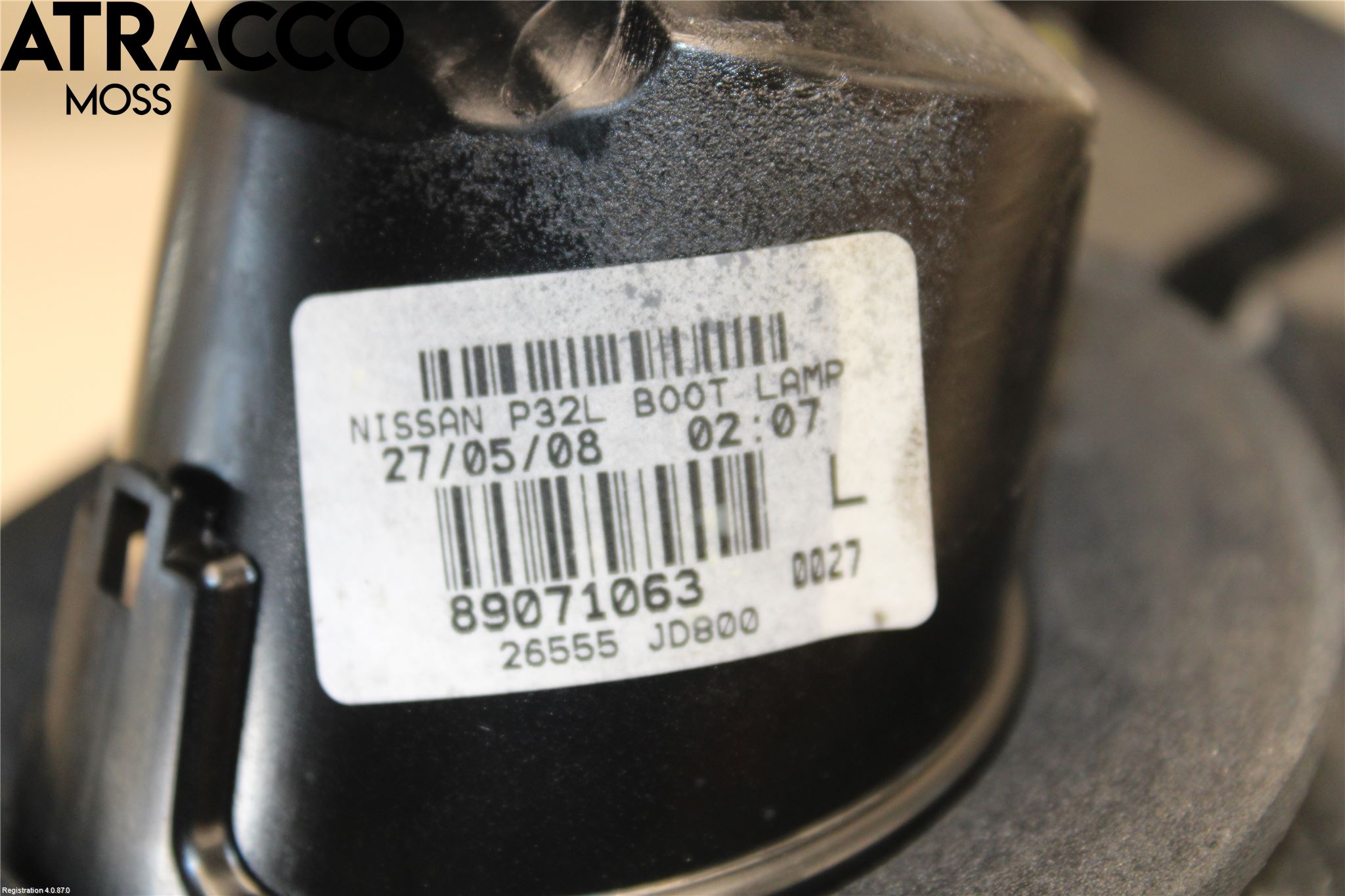 Nissan QASHQAI   07-10 Baklykt Venstre  På Luke(Indre