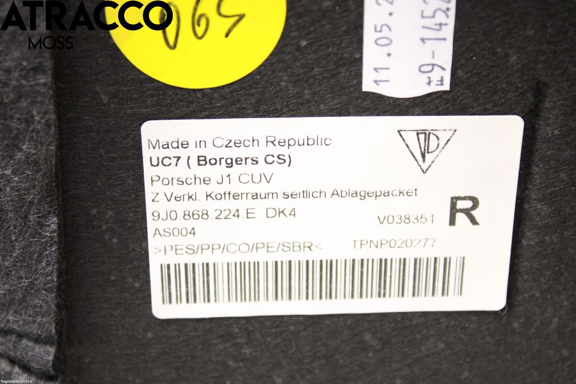 Porsche TAYCAN 20- Innr Bagasjeromkledsel