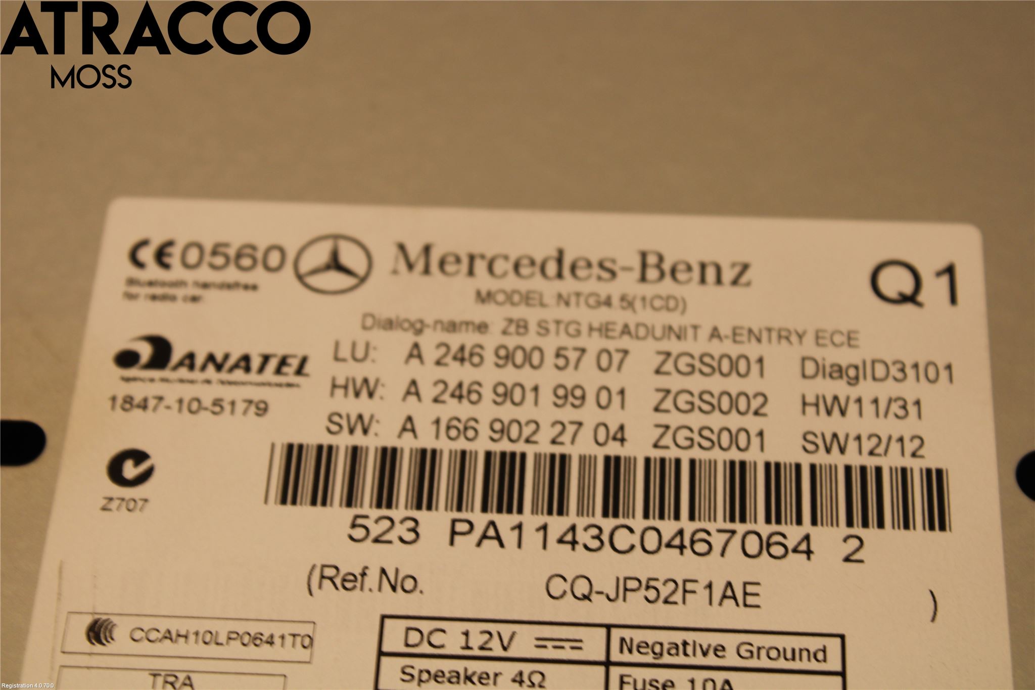 Mercedes-Benz MB B-KLASS (W246/W242) 12-19 Stereo Radio Med Cd