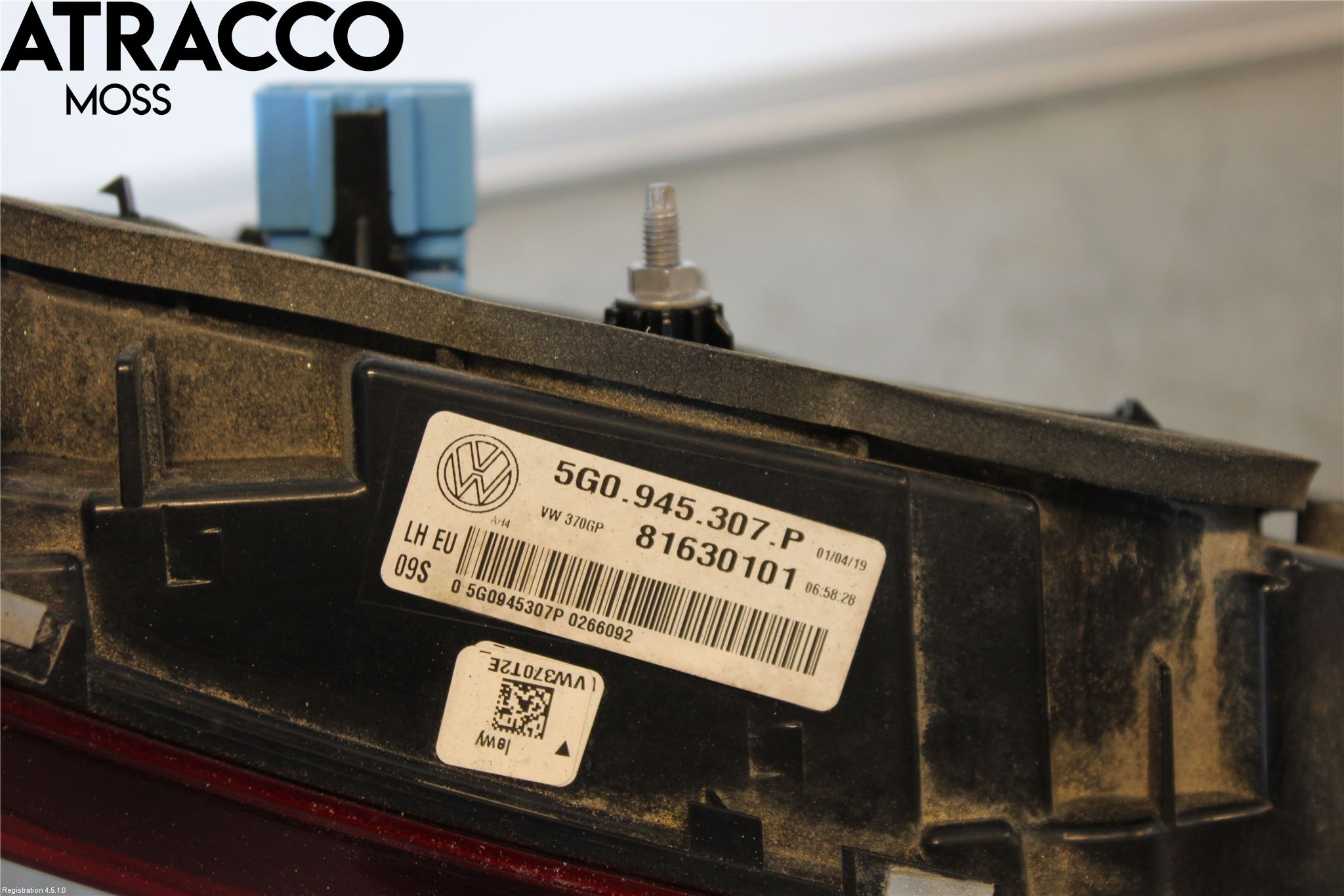 Volkswagen VW GOLF / E-GOLF VII 13-20 Baklykt Venstre  På Luke(Indre