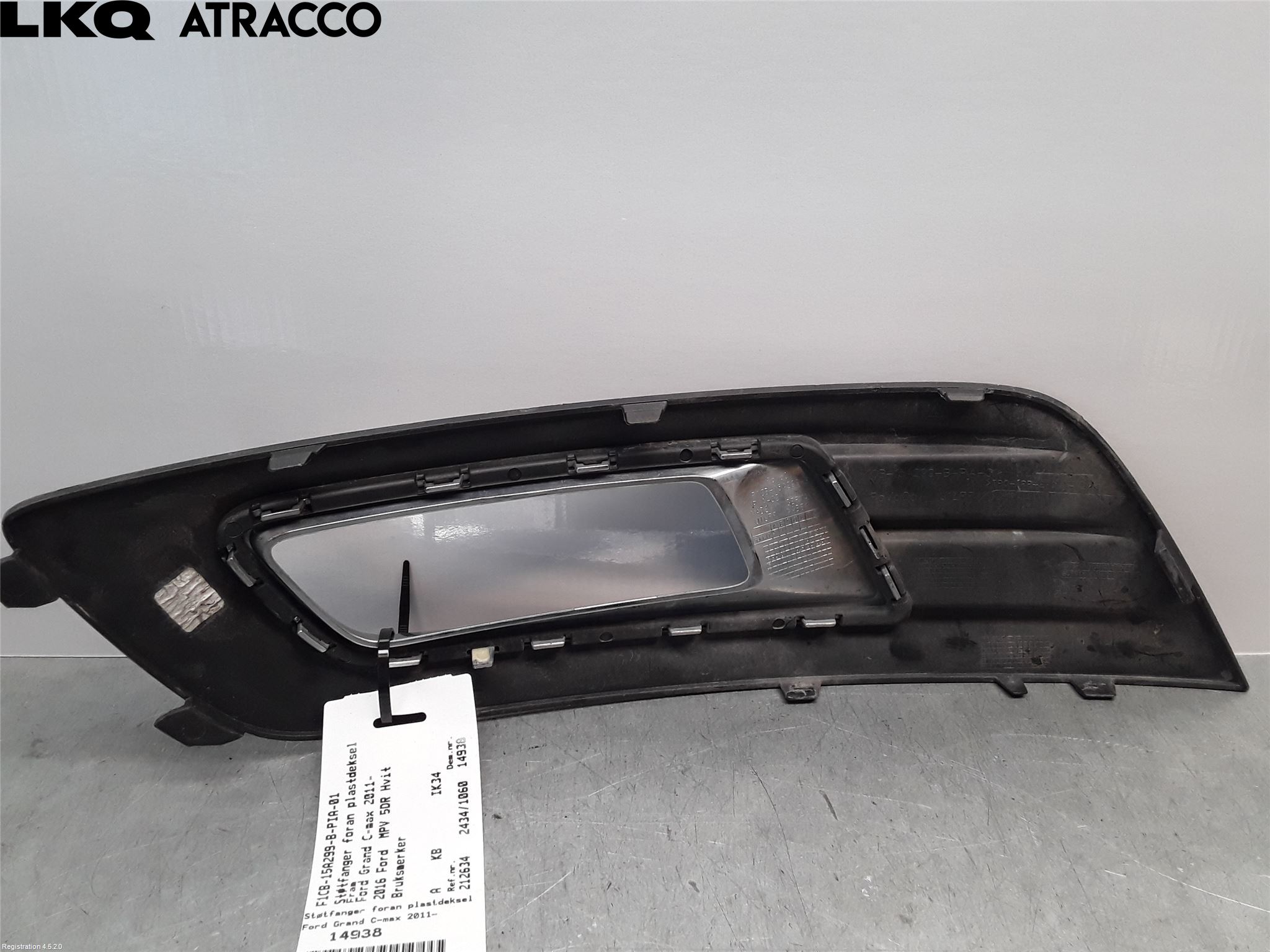 Ford GRAND C-MAX  11-14 Støtfanger Foran Plastdeksel