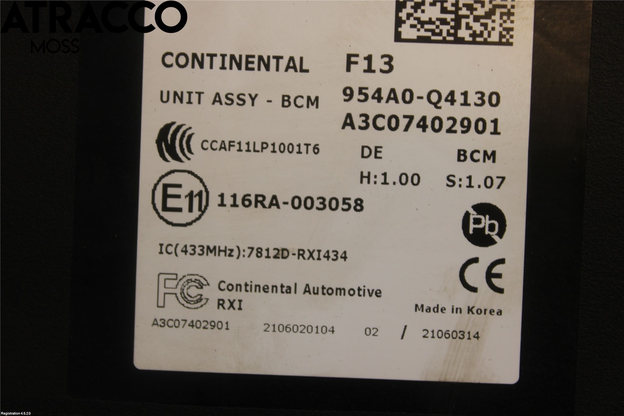 Kia NIRO (DE) 17-22 Styreenhet Øvrig