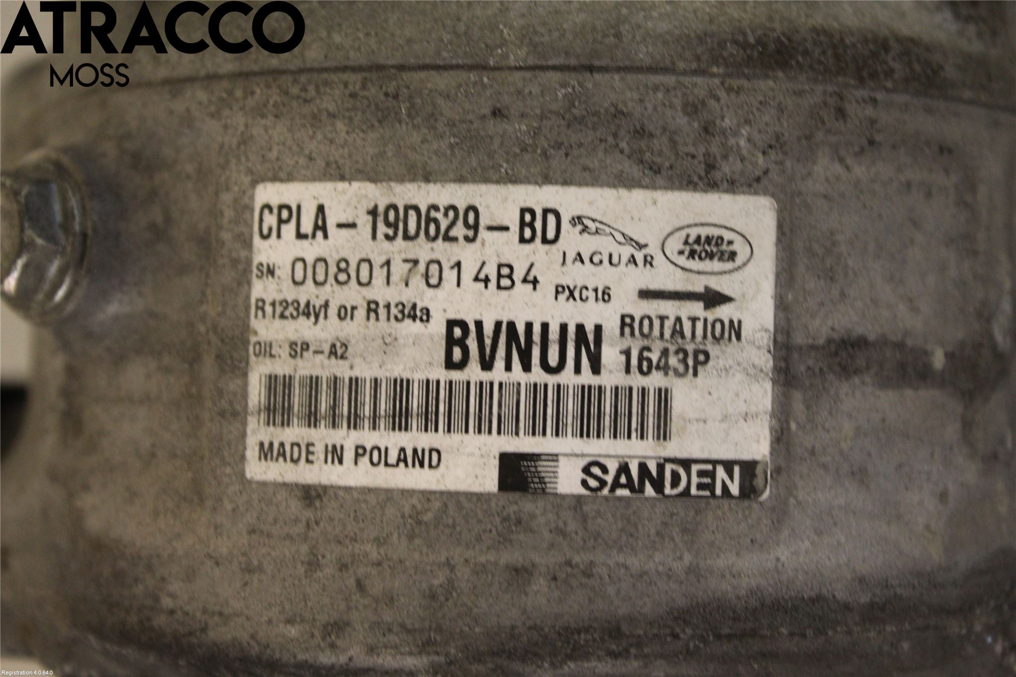 Landrover RANGE ROVER SPORT (L320) 10-13 Varme Ac Kompressor