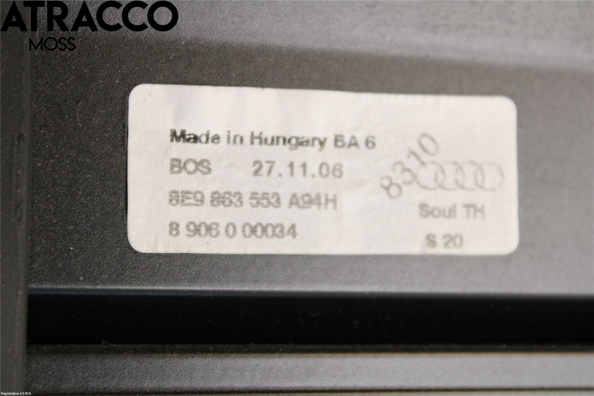 Audi A4/S4 05-07 Innr Innsyn Beskytelse Stv