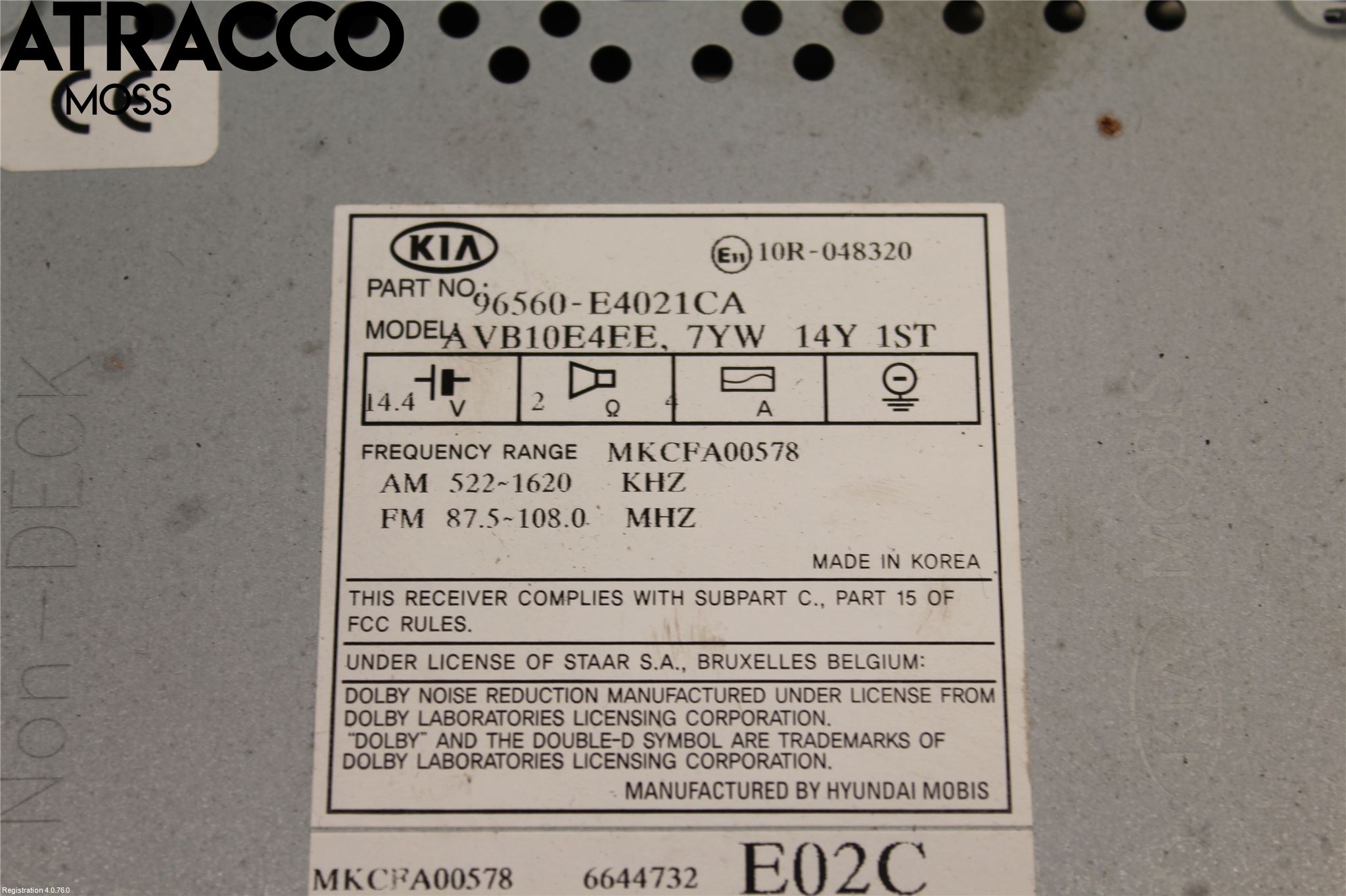 Kia SOUL 09- Stereo Radio Med Cd