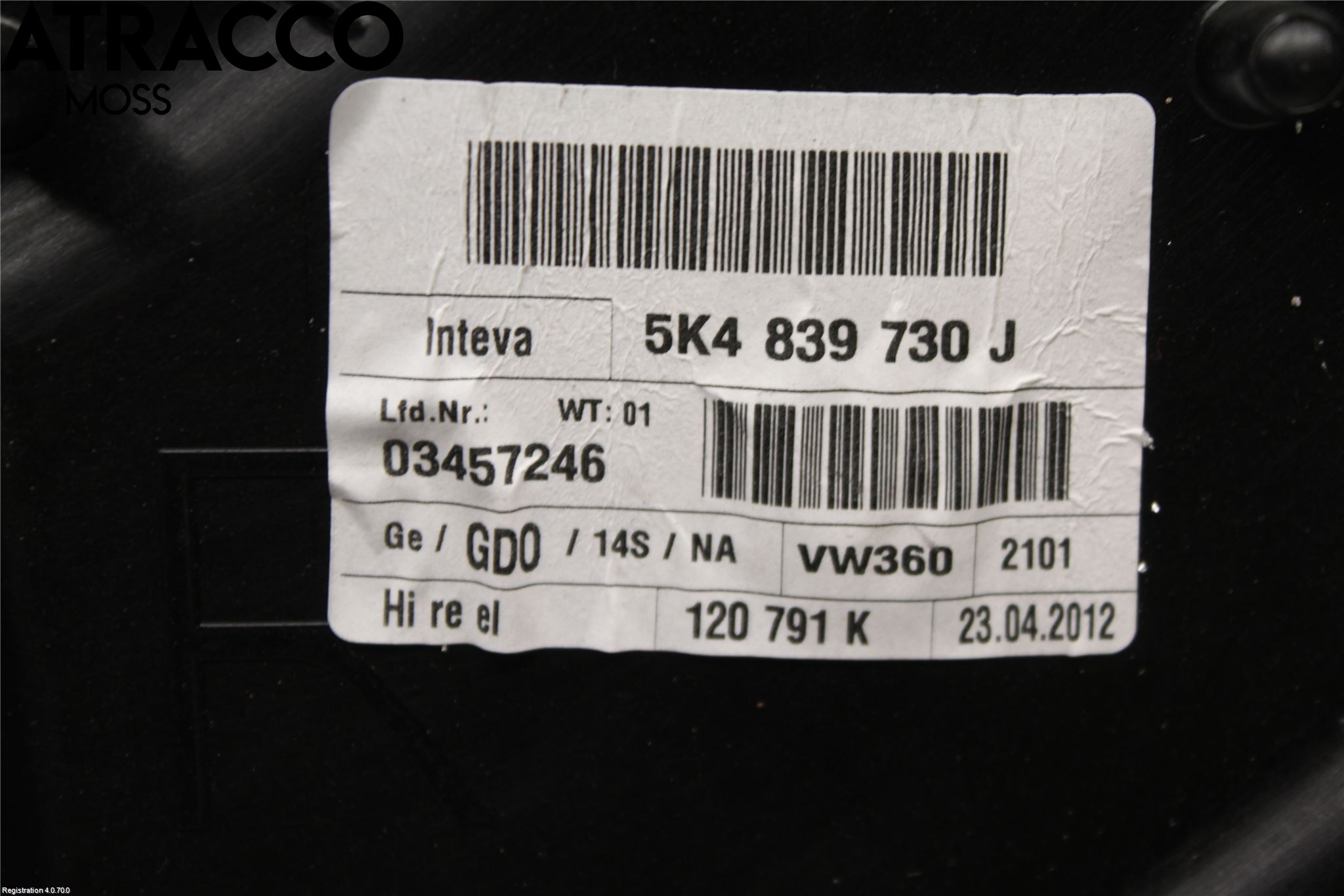 Volkswagen VW GOLF VI 09-13 Vindusheis