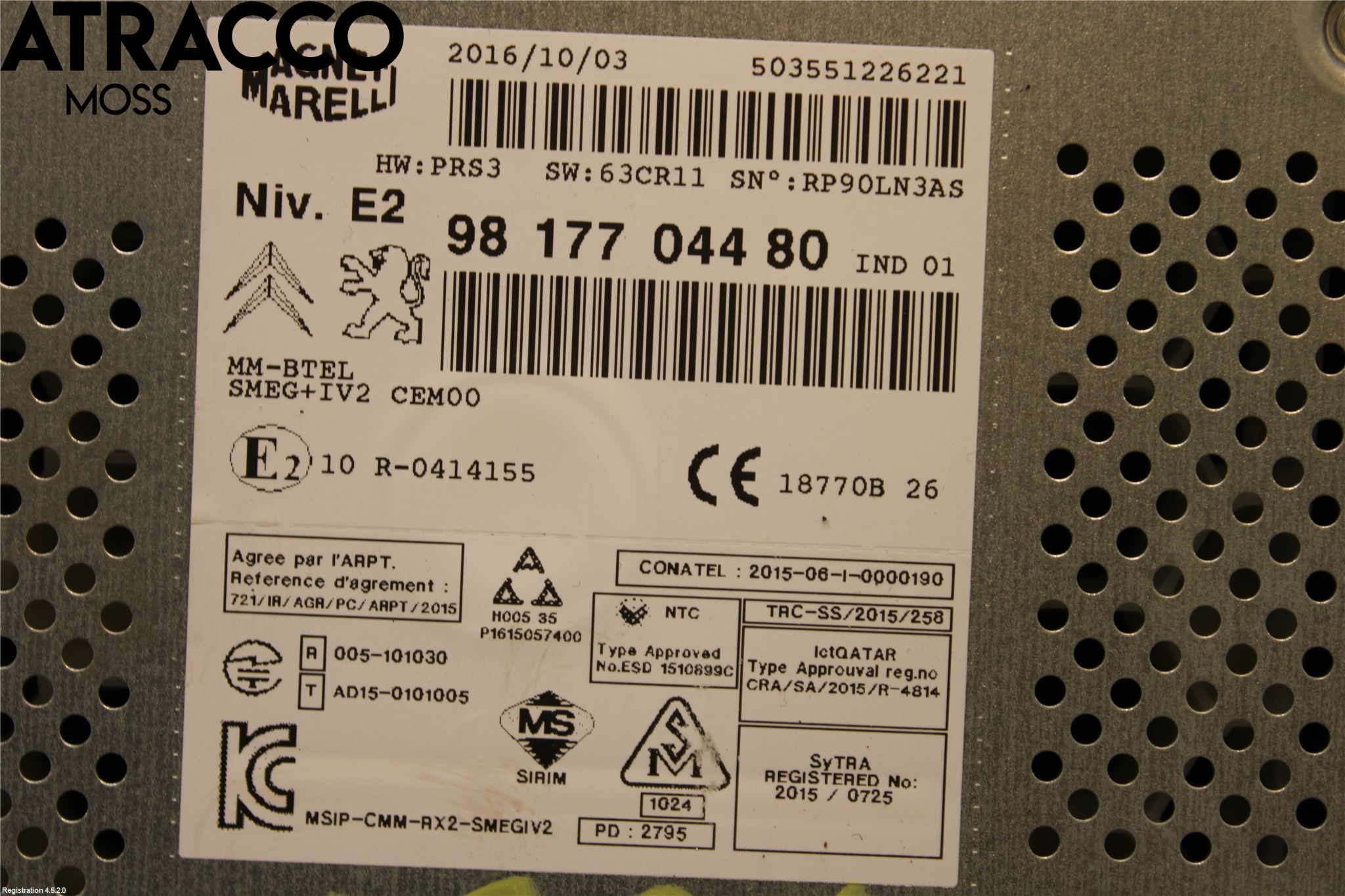 Peugeot PARTNER 16-18 Stereo Radio