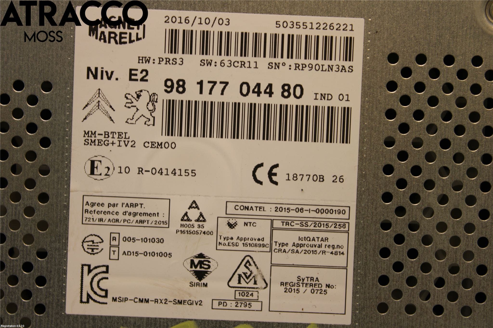 Peugeot PARTNER 16-18 Stereo Radio