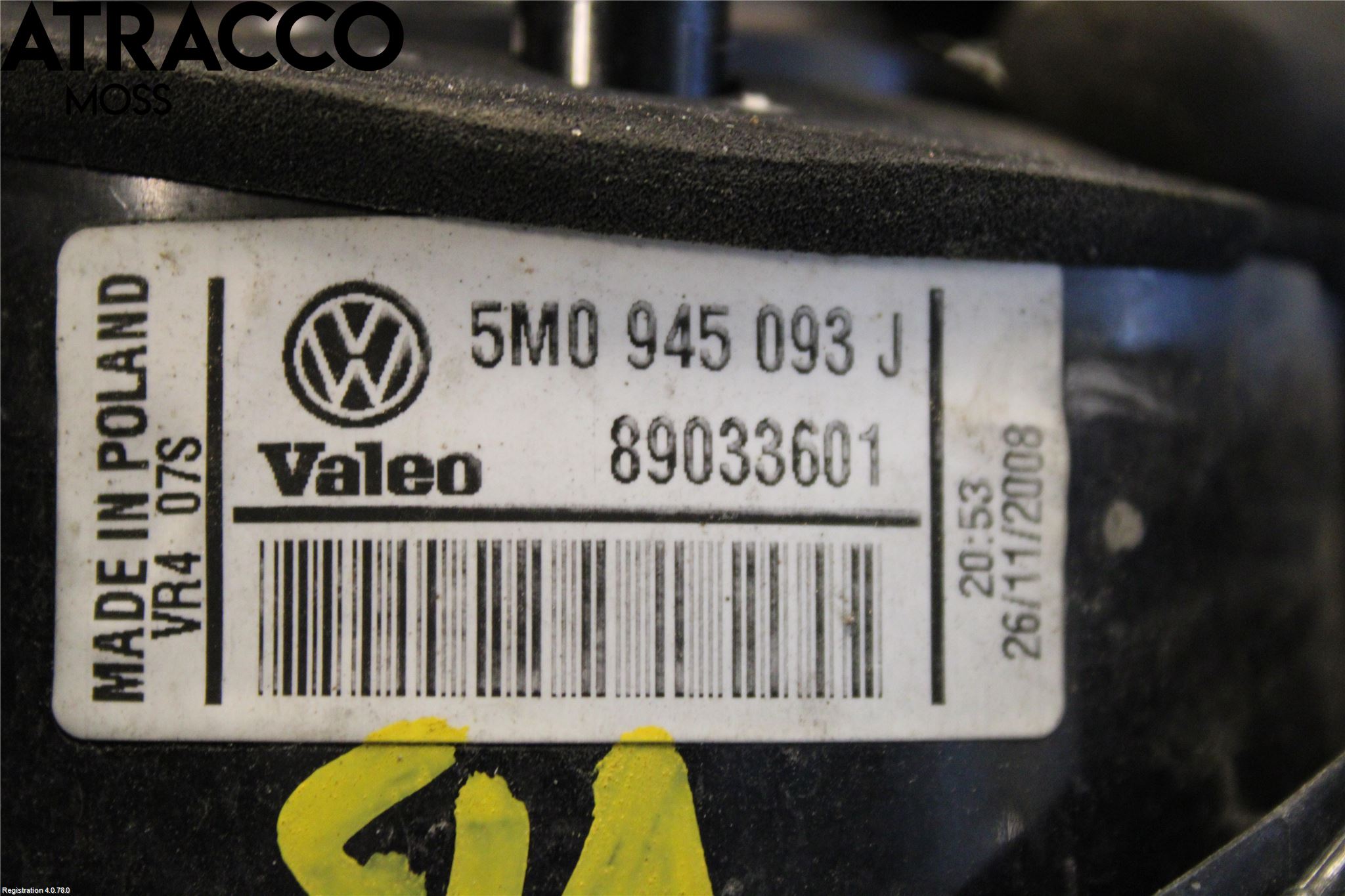 Volkswagen VW GOLF PLUS/CROSS GOLF 04-14 Baklykt Venstre  På Luke(Indre