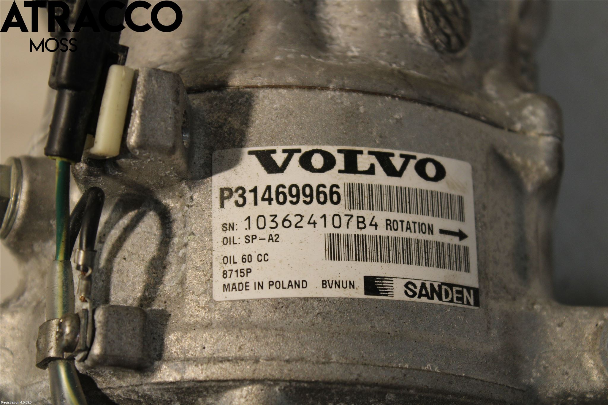 Volvo V40 CROSS COUNTRY 13-19 Varme Ac Kompressor