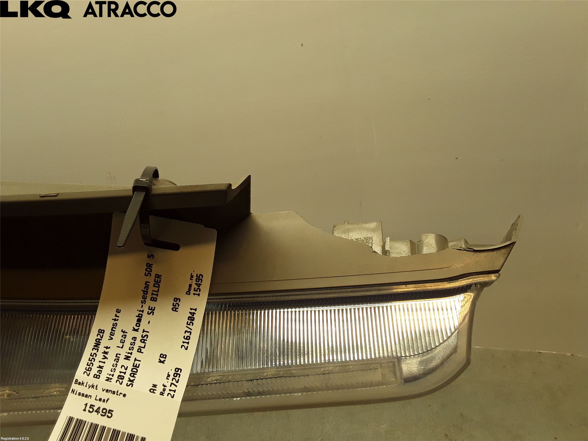 Nissan LEAF 11-17 Baklykt Venstre