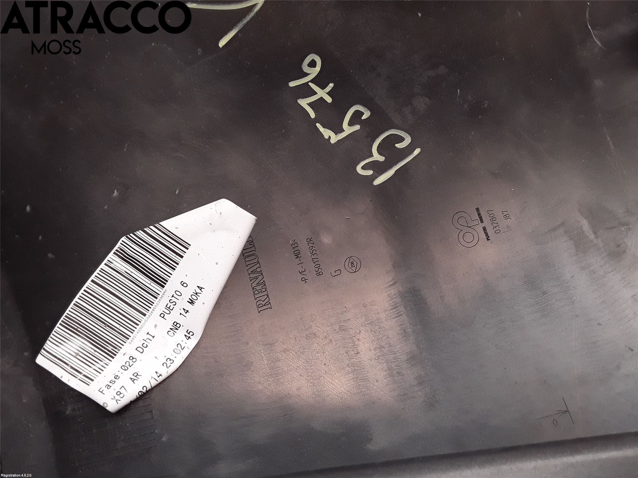 Renault CAPTUR 13-19 Støtfanger Bak Overtrekk