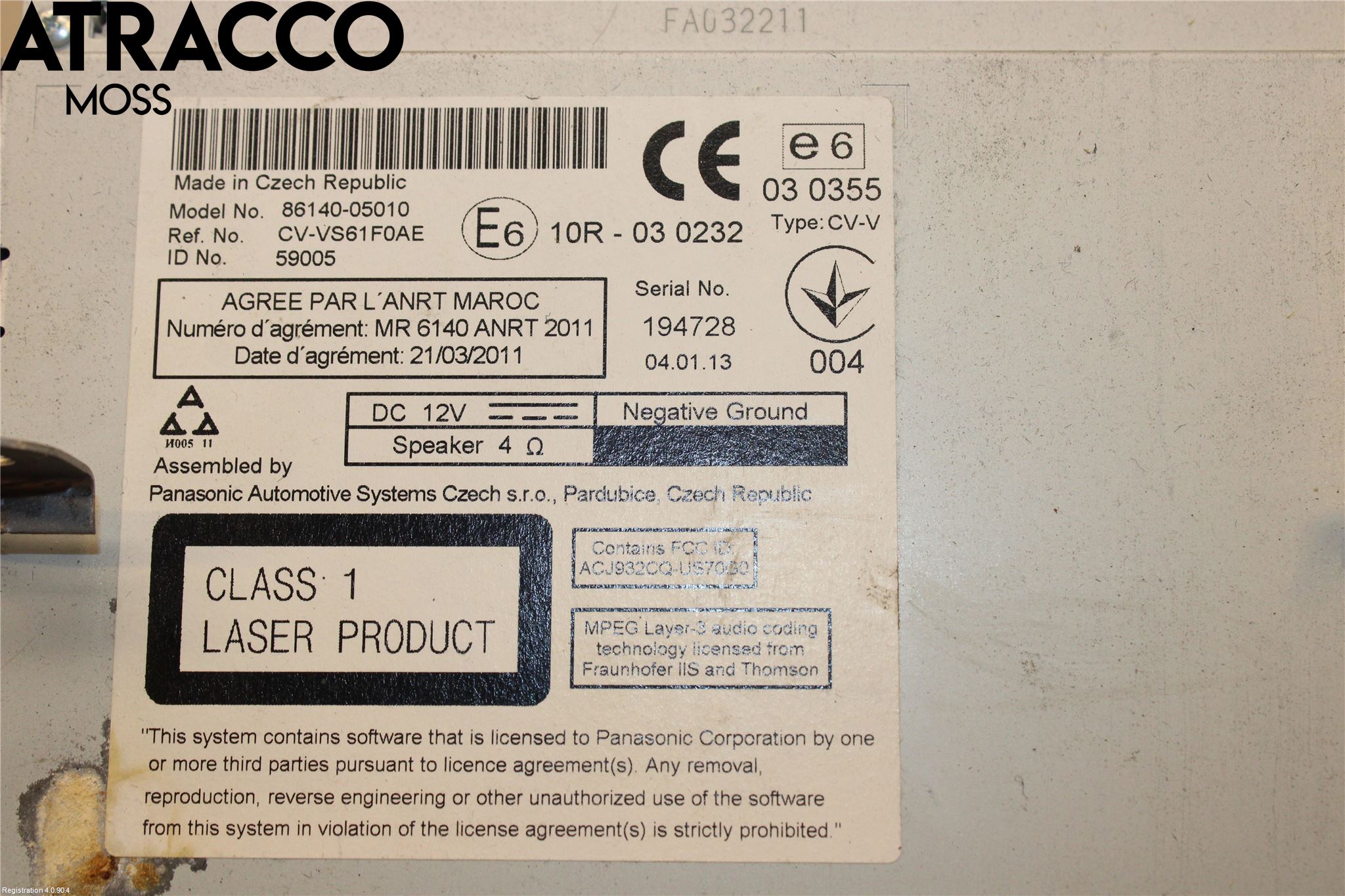 Toyota AVENSIS 09-15 Stereo Radio