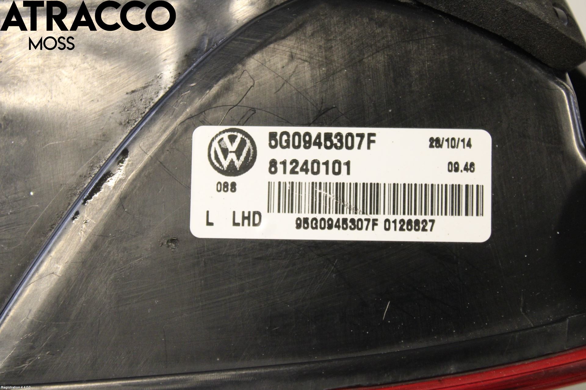 Volkswagen VW GOLF / E-GOLF VII 13-20 Baklykt Venstre  På Luke(Indre