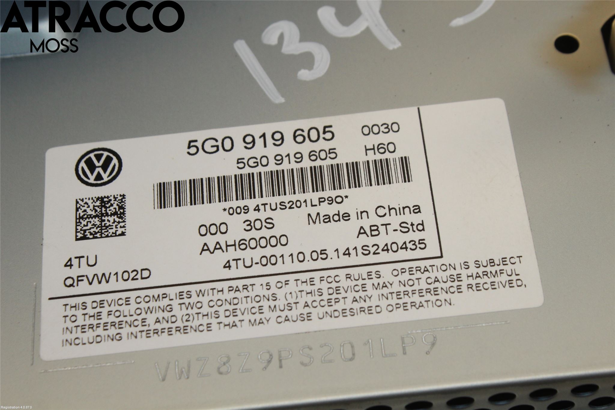 Volkswagen VW GOLF / E-GOLF VII 13-20 Multifunktionsdisplay