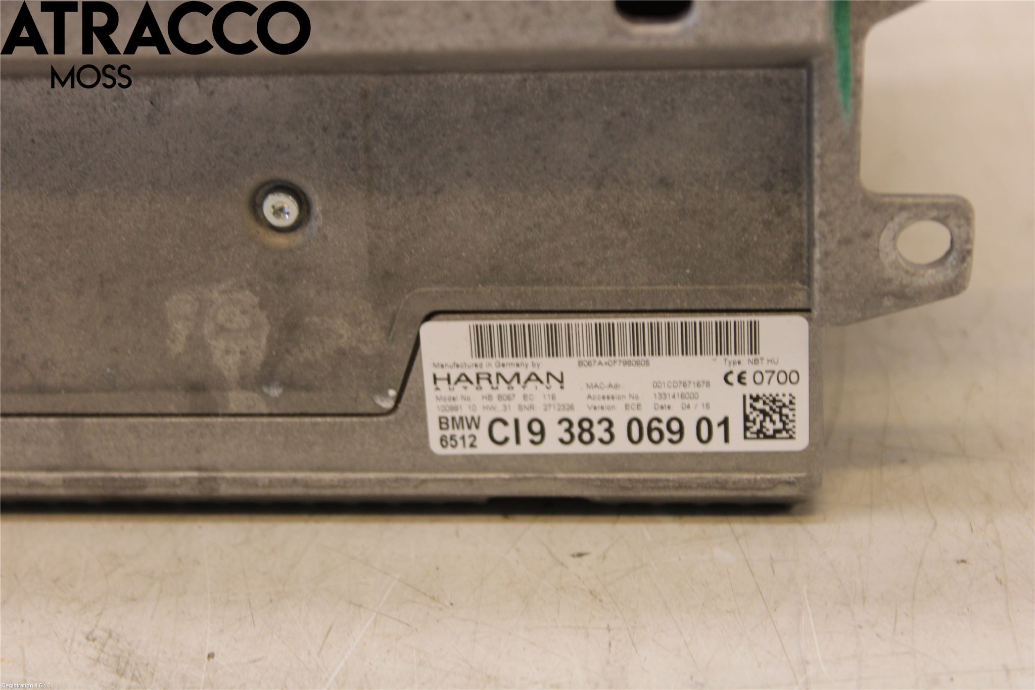 BMW 3 F30/F31/F80 12-19 Stereo Radio Med Cd