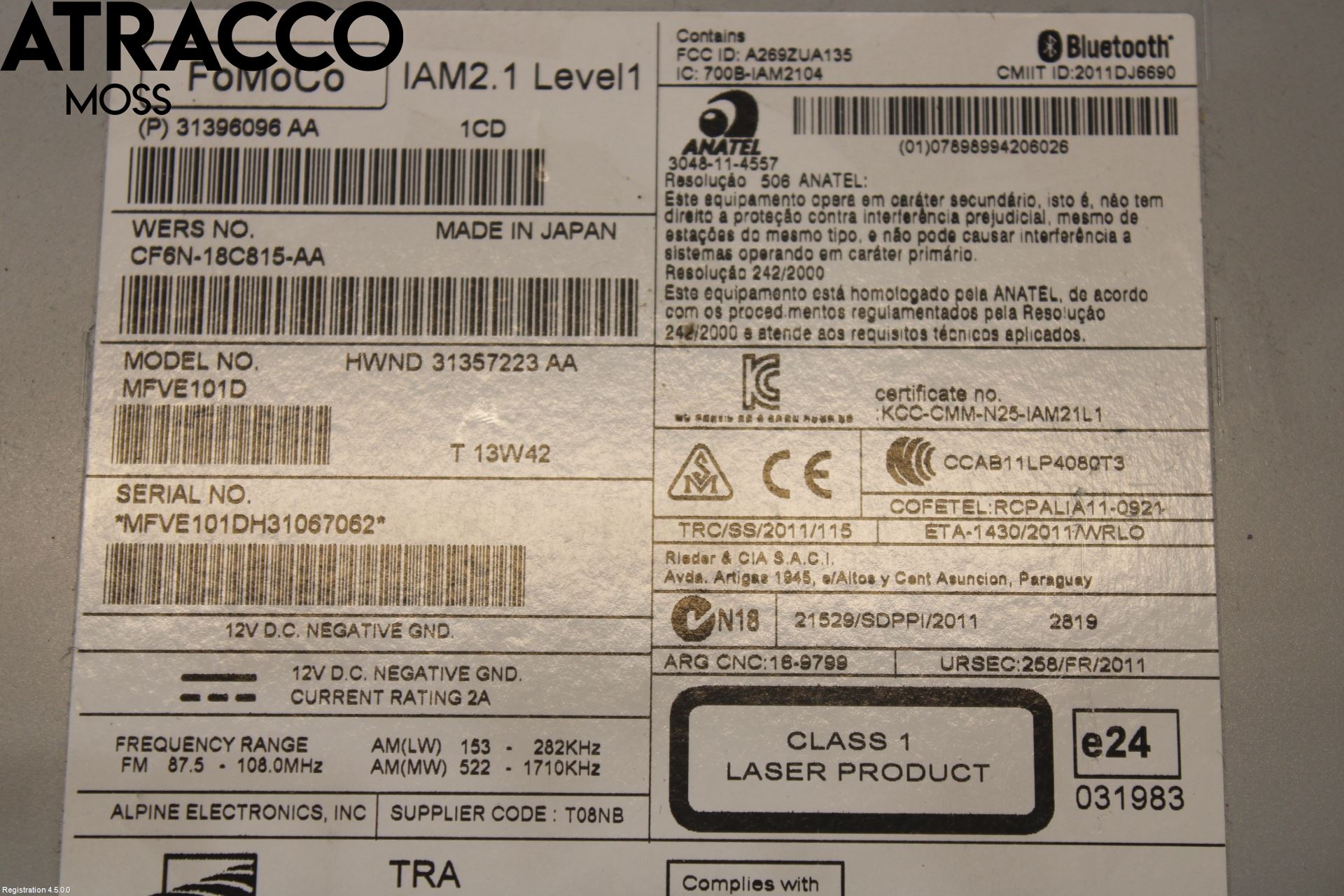 Volvo V40 12-19 Stereo Radio Med Cd