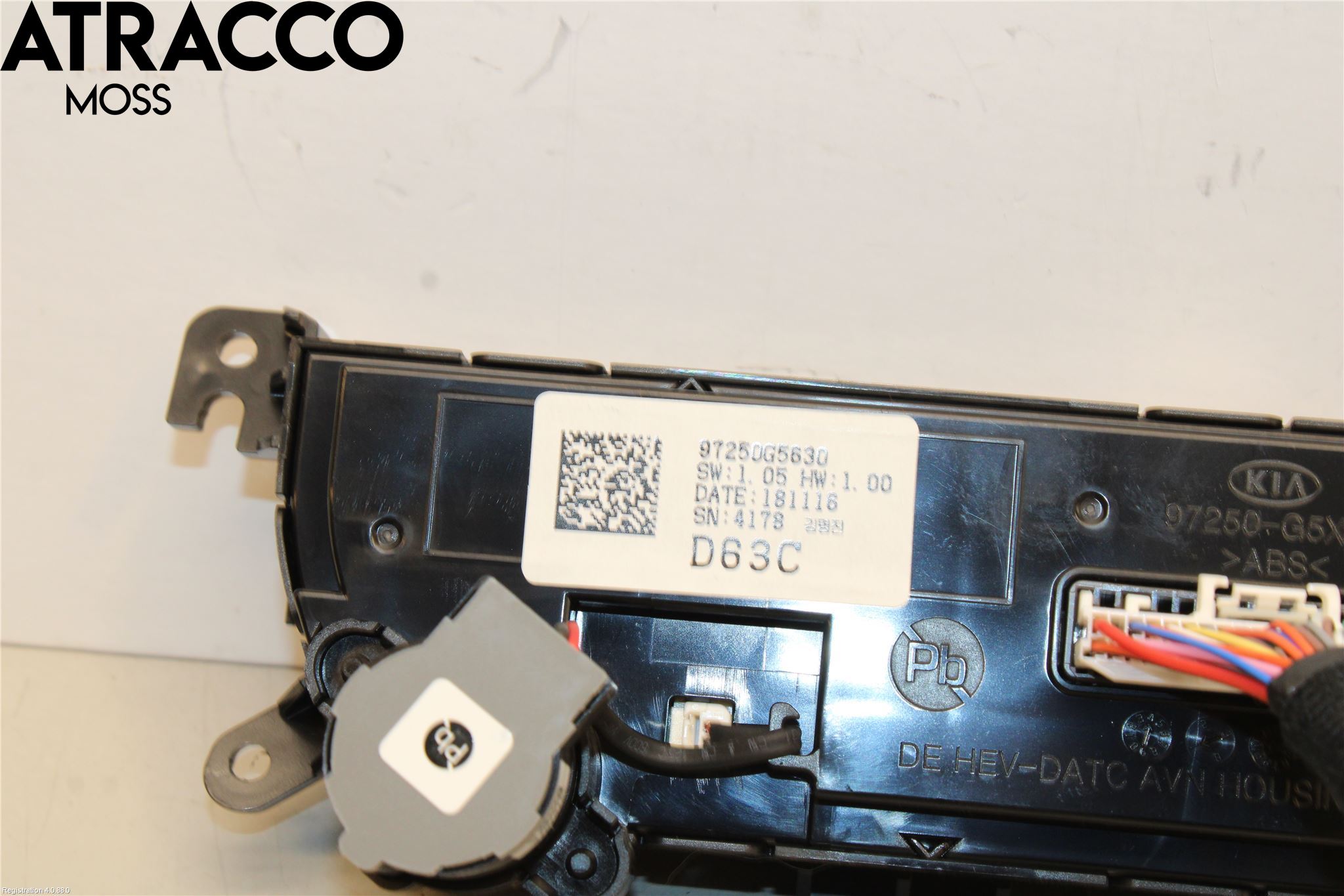 Kia NIRO (DE) 17-22 Varme Ac Betjening-Display