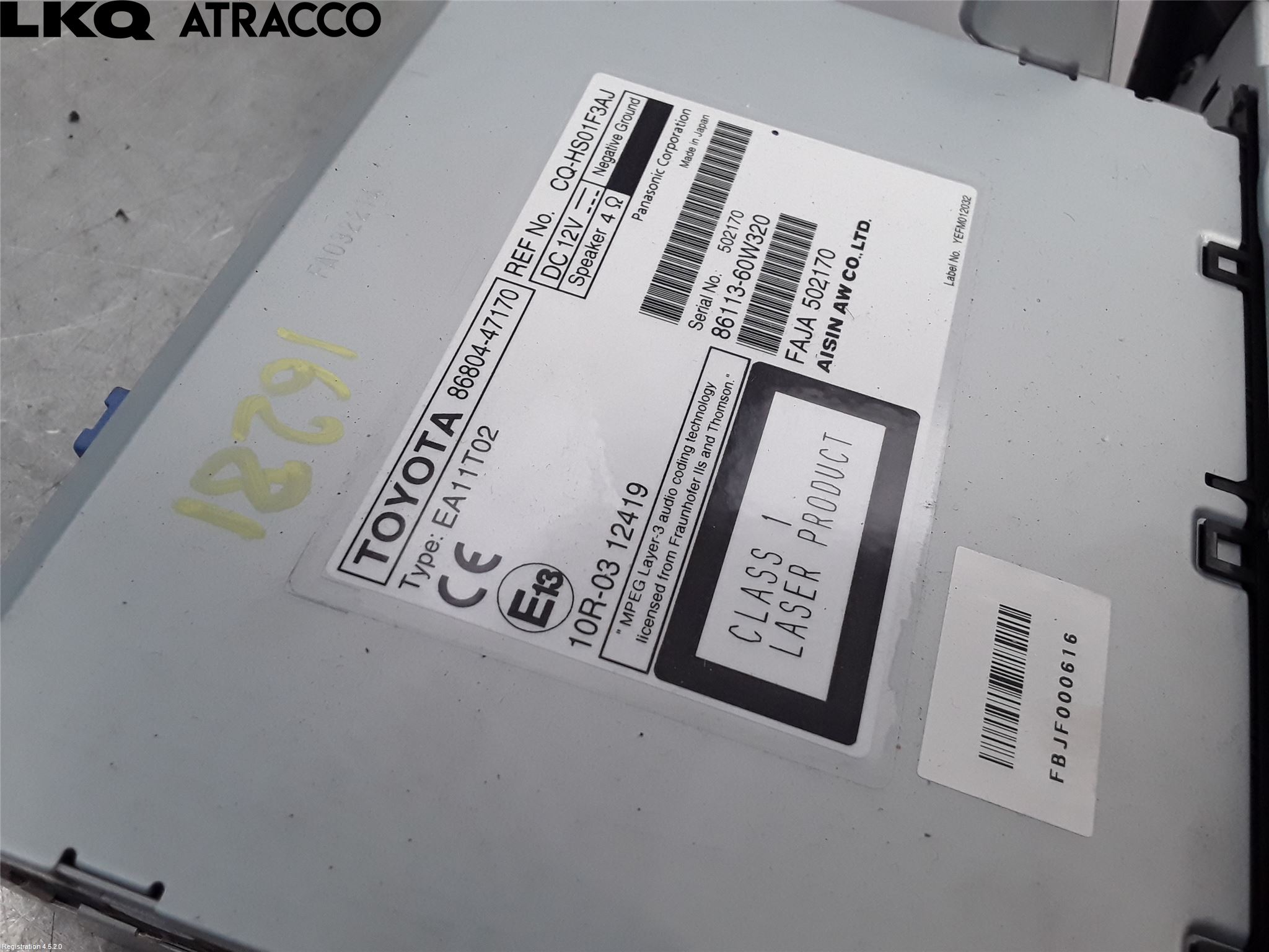 Toyota PRIUS+ ZVW40 12-20 Stereo Radio