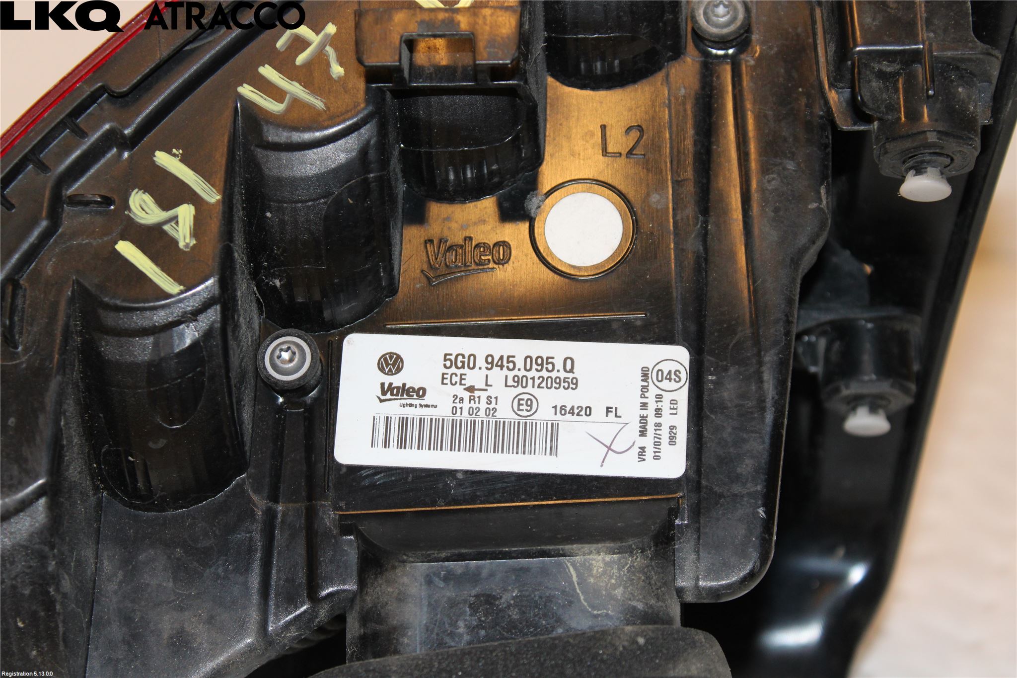 Volkswagen VW GOLF / E-GOLF VII 13-20 Baklykt Venstre