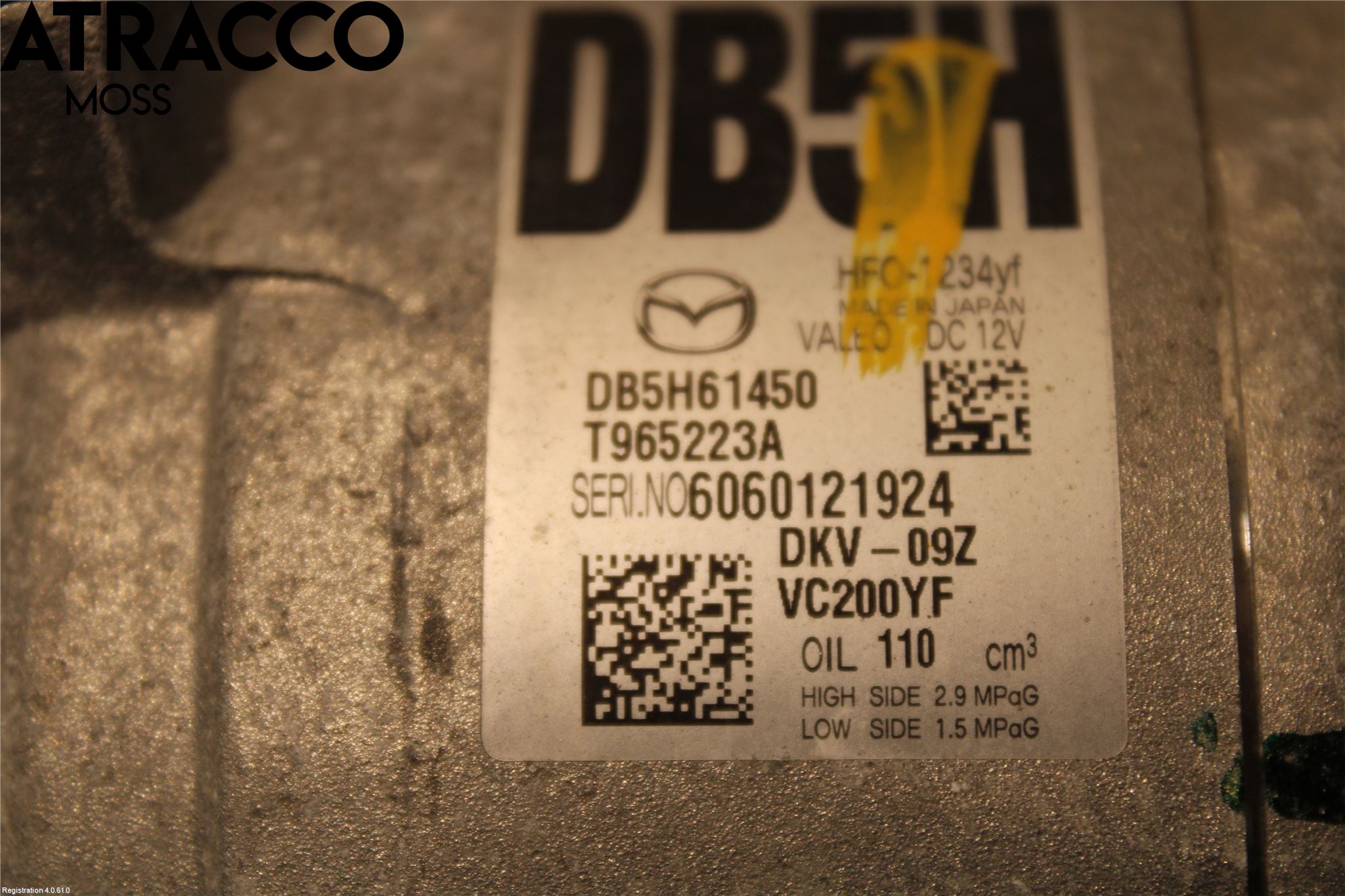 Mazda 2 (DJ) 15-22 Varme Ac Kompressor