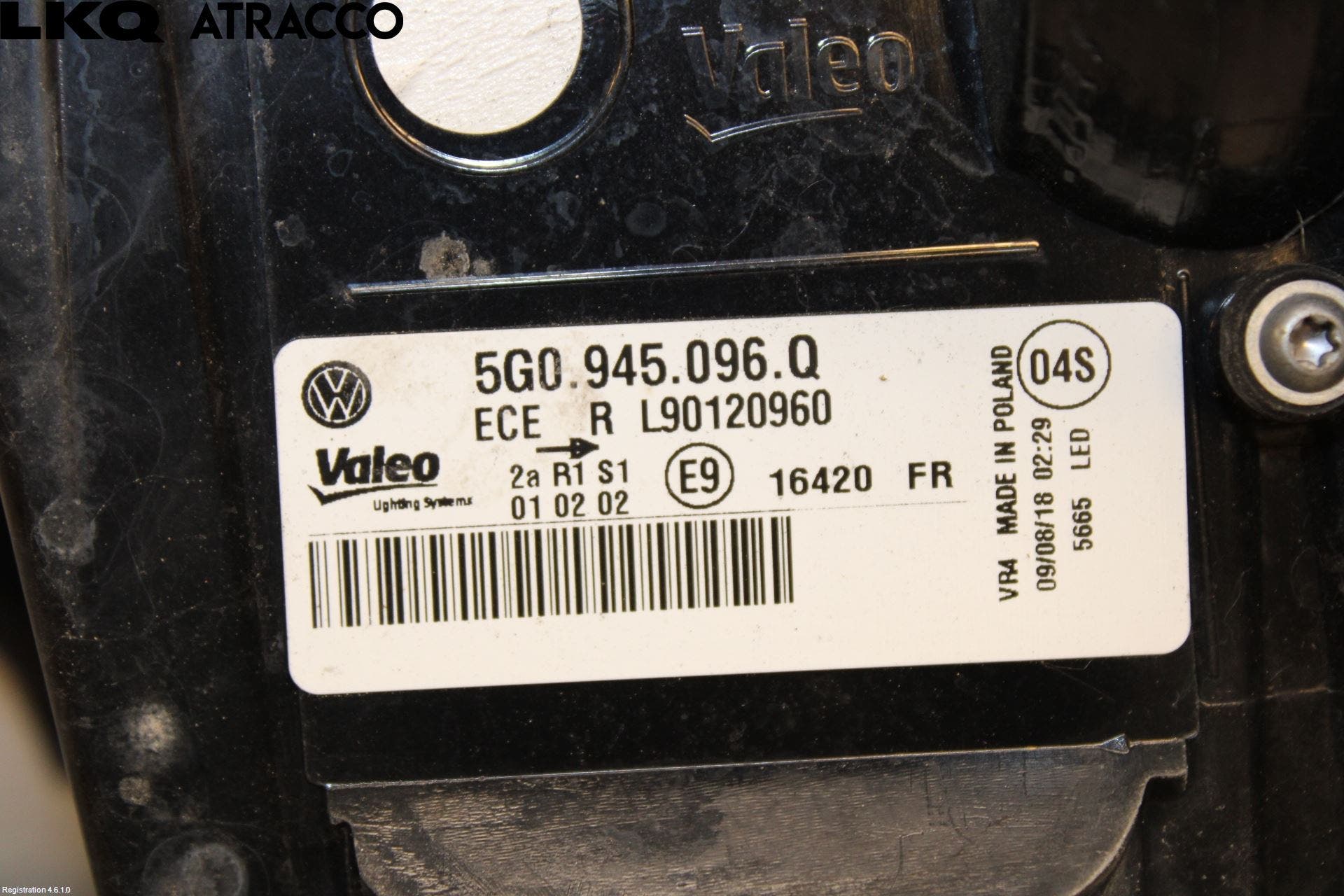 Volkswagen VW GOLF / E-GOLF VII 13-20 Baklykt Høyre