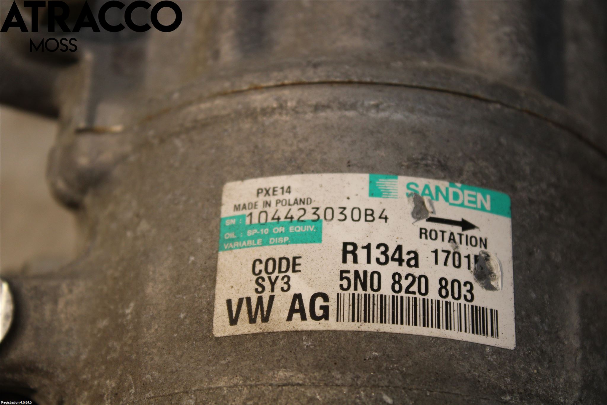 Volkswagen VW GOLF VI 09-13 Varme Ac Kompressor