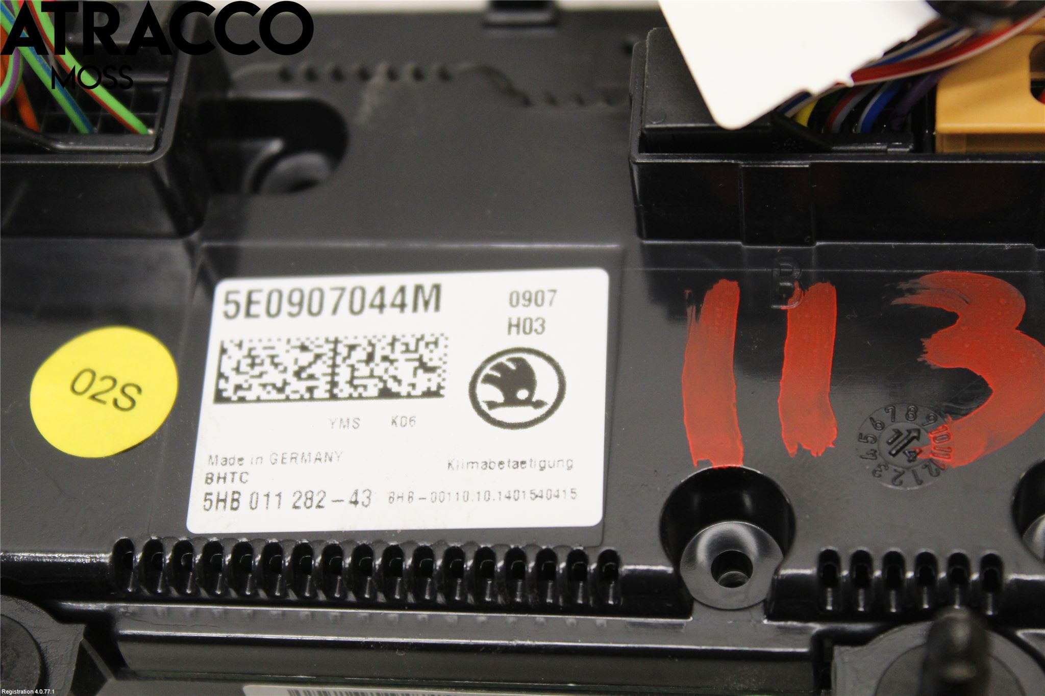 Skoda OCTAVIA (5E) 13-20 Varme Ac Betjening-Display