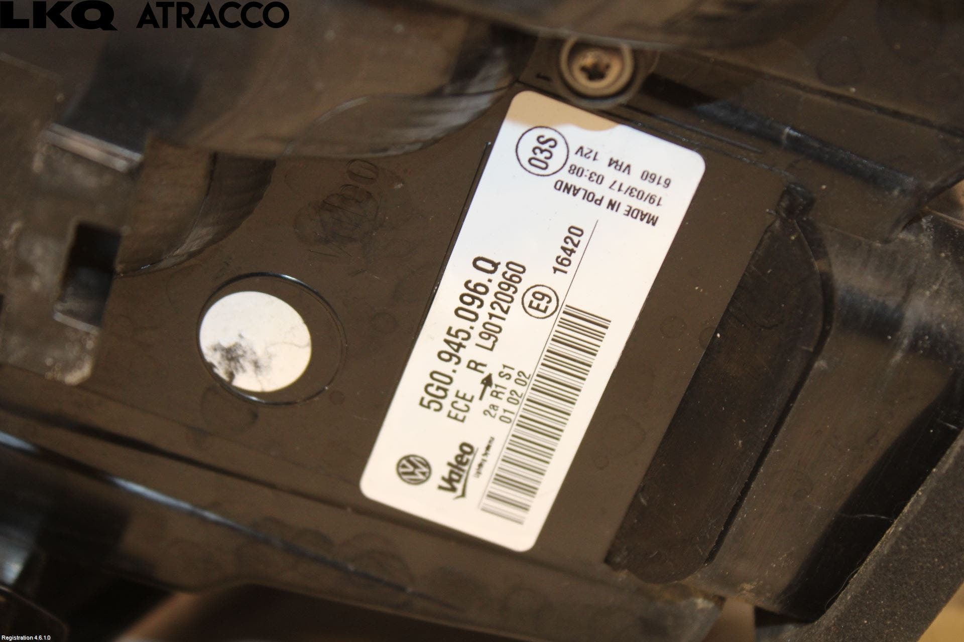 Volkswagen VW GOLF / E-GOLF VII 13-20 Baklykt Høyre