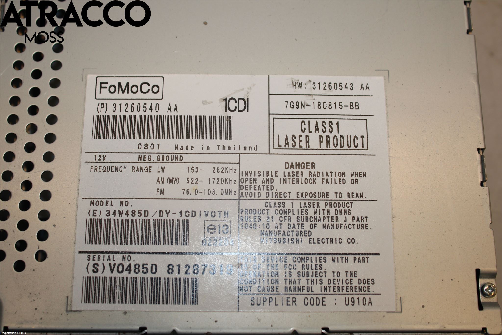 Volvo XC70 08-13 Stereo Radio Med Cd