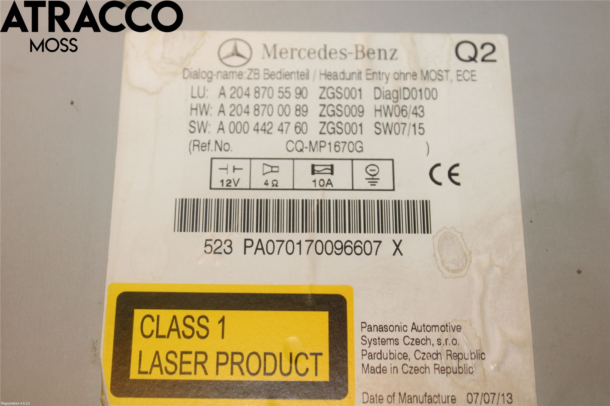 Mercedes-Benz MB C-KLASS (W204) 07-15 Stereo Radio Med Cd