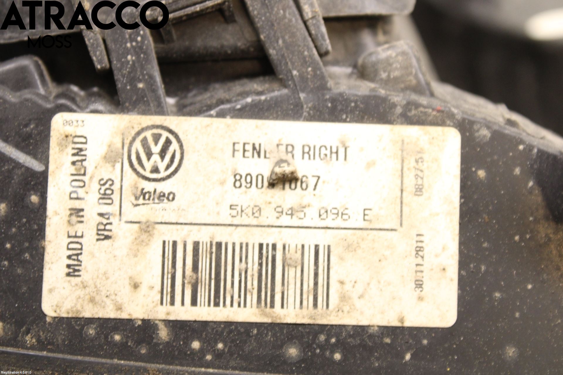 Volkswagen VW GOLF VI 09-13 Baklykt Høyre