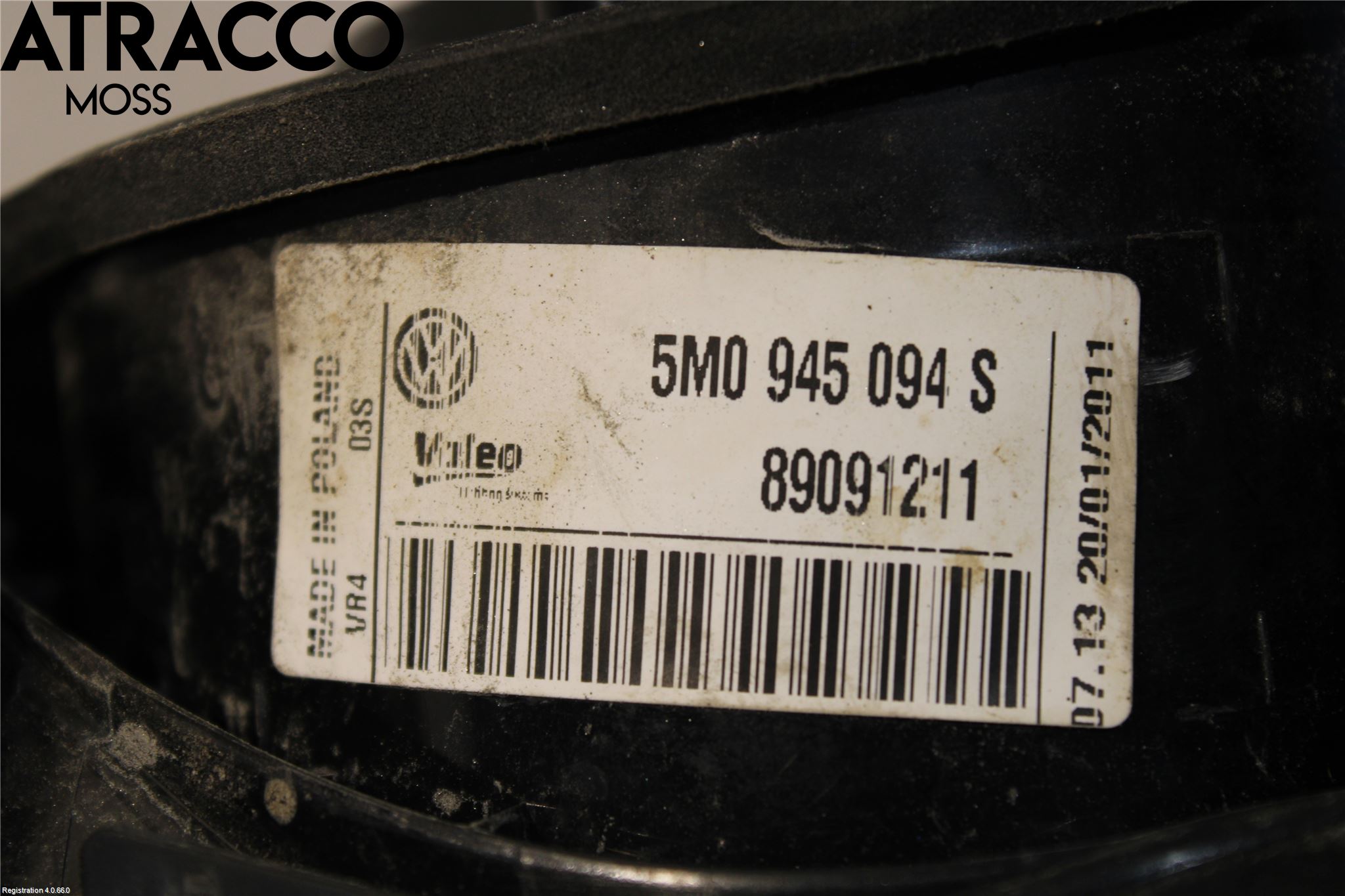 Volkswagen VW GOLF PLUS/CROSS GOLF 04-14 Baklykt Høyre  På Luke(Indre)