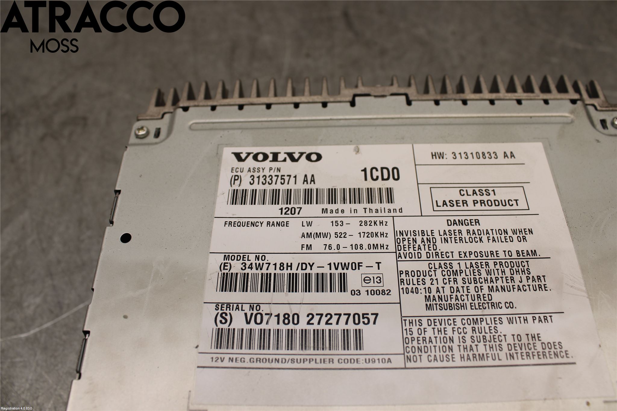 Volvo V40 12-19 Stereo Radio