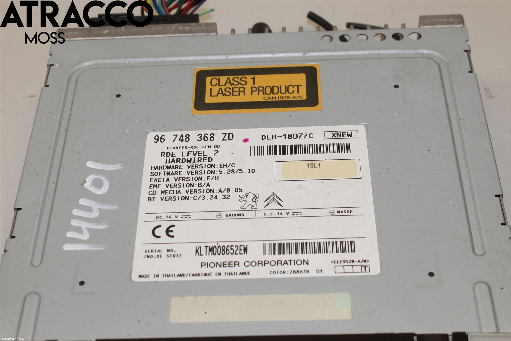 Citroen C-ZERO Stereo Radio Med Cd