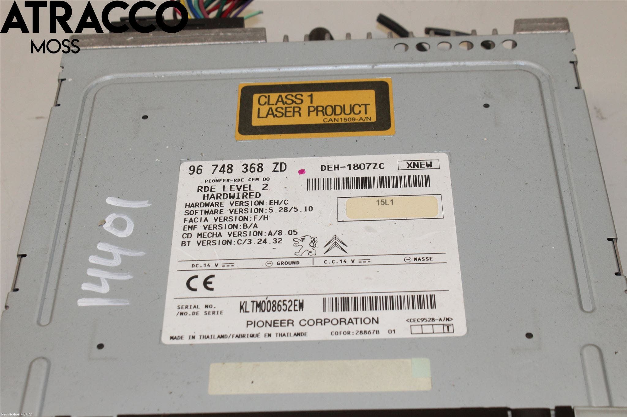 Citroen C-ZERO Stereo Radio Med Cd