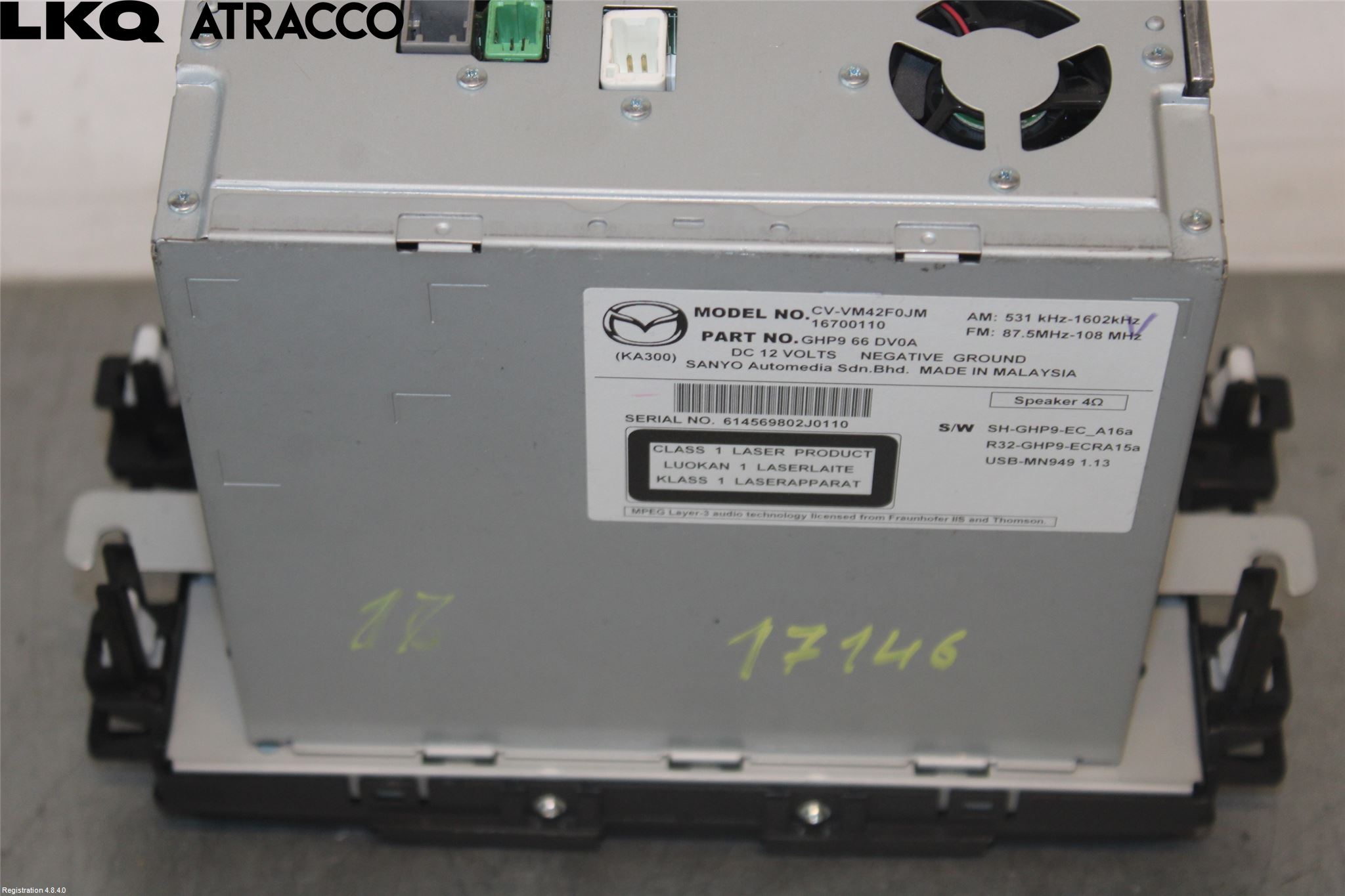 Mazda 6 13- Stereo Radio Med Cd