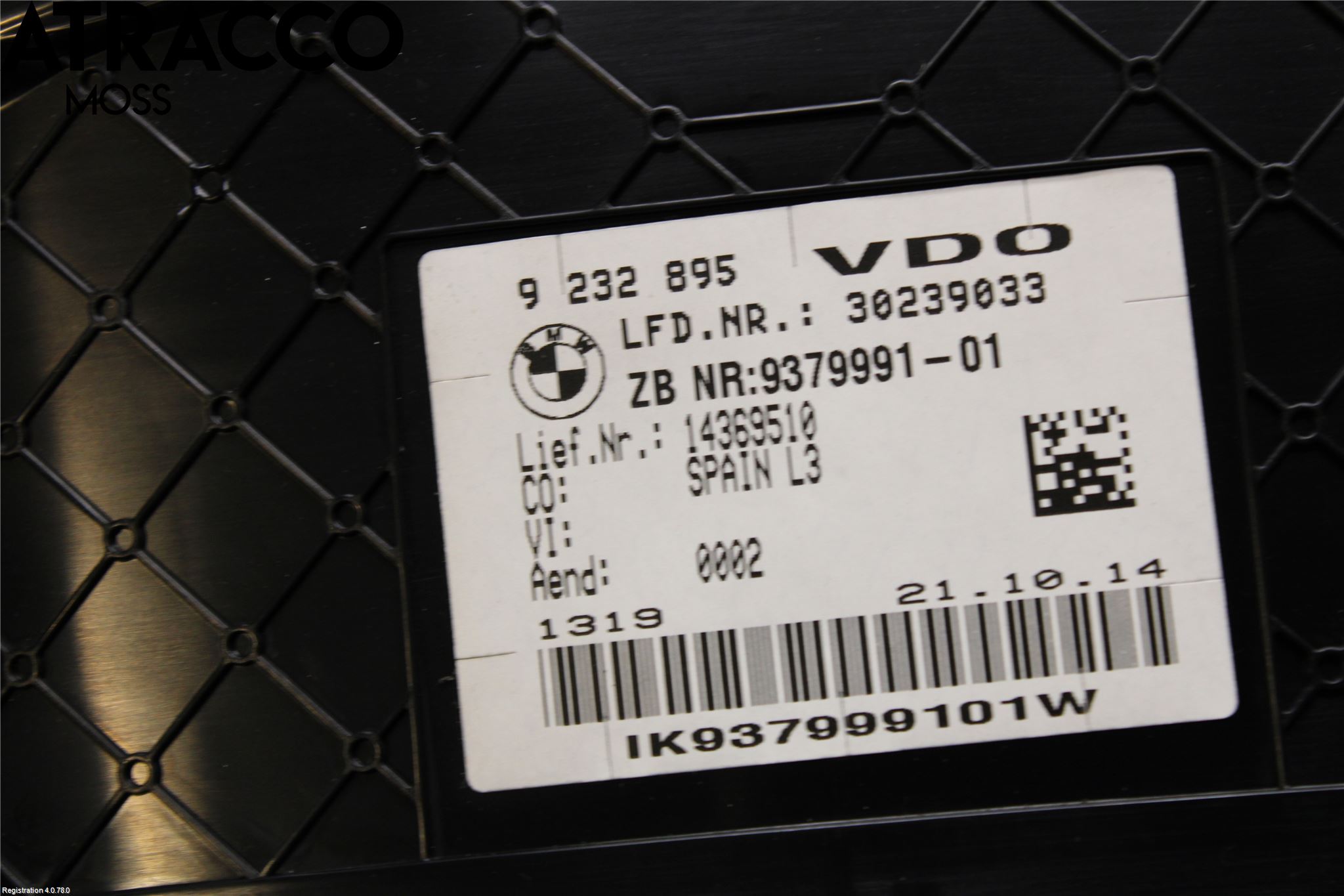BMW 3 F30/F31/F80 12-19 Instr Kombinert